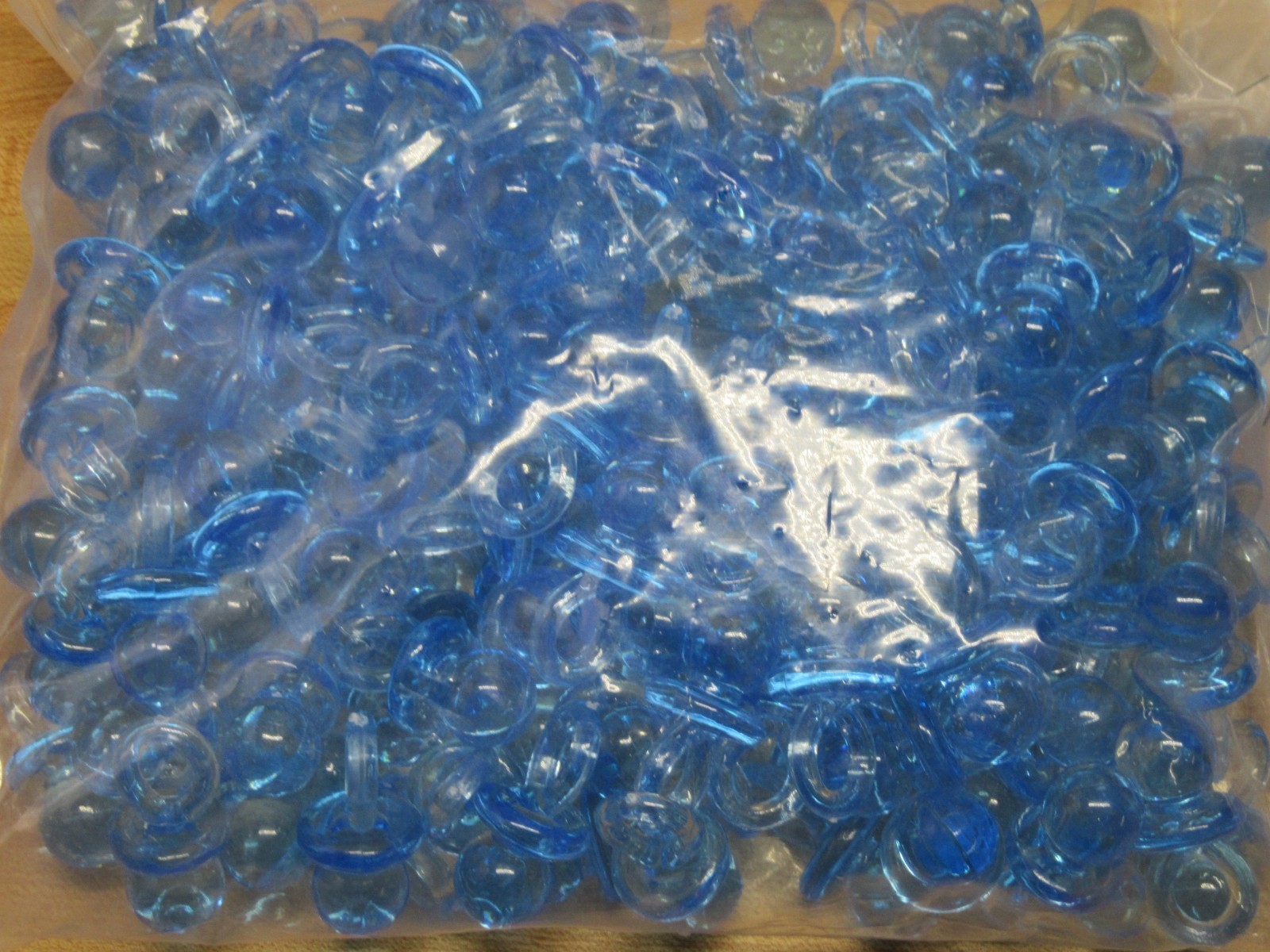 Lot of 288 Blue Miniature 1-1/2″ Acrylic Plastic Pacifiers Baby Shower Decor