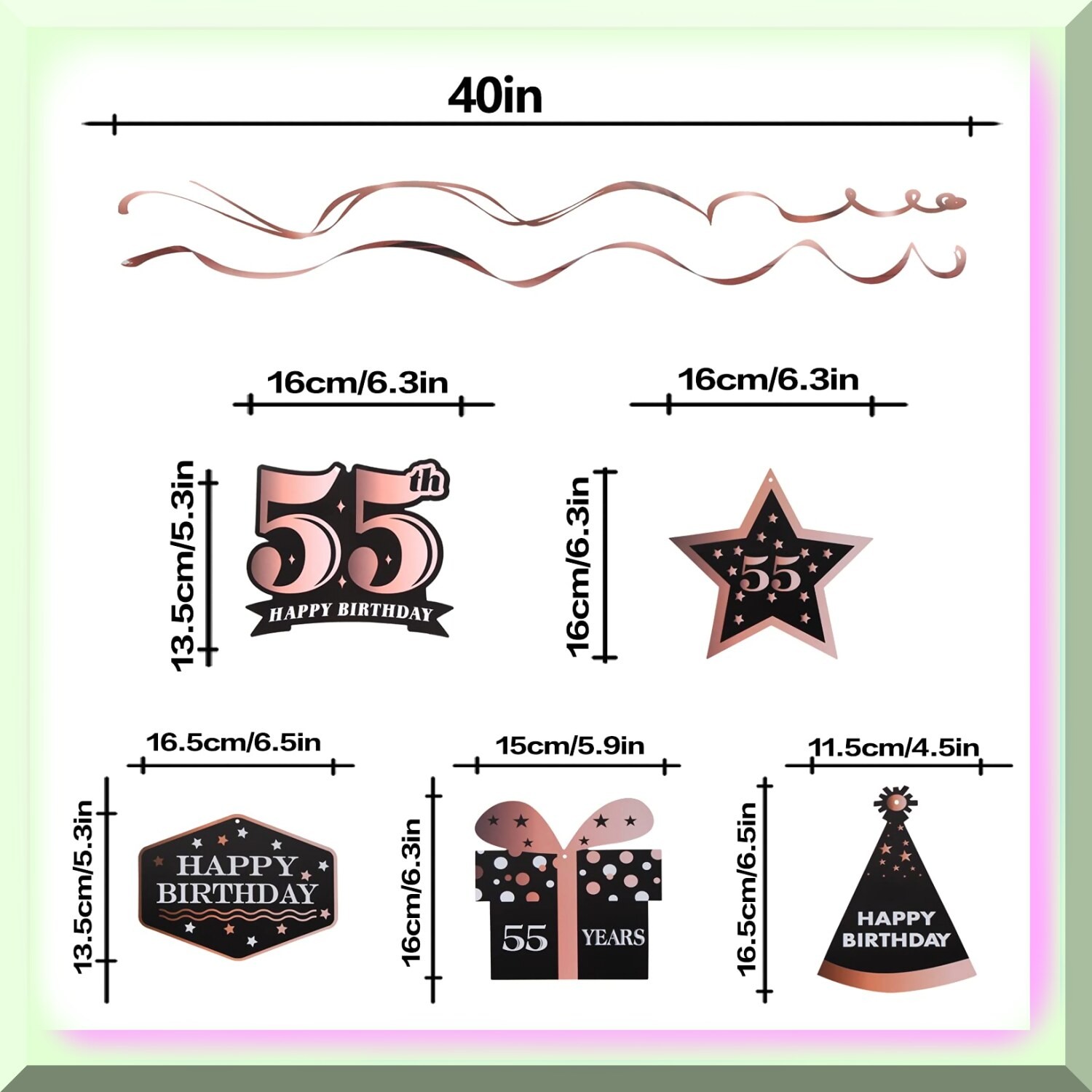 Golden Jubilee Rose Gold Swirl Decorations
