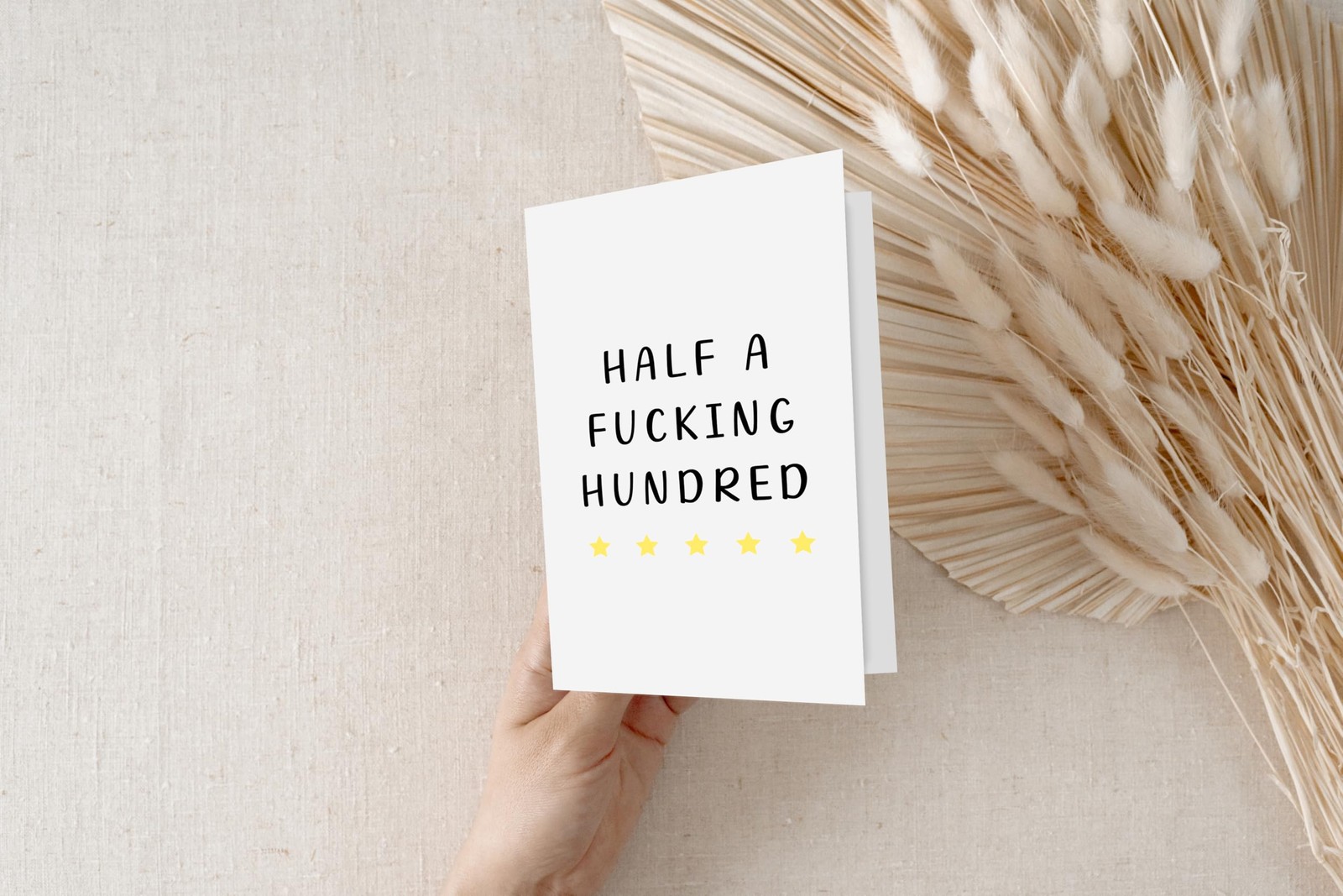 Half a Hundred Birthday Card – Funny 50th 5×7 inches, a