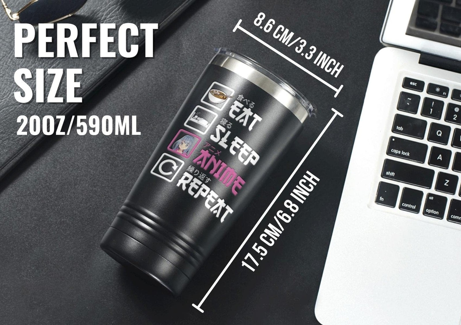 Onebttl Anime Gifts For Men, Women, Boys – 20oz/590ml Double Wall Vacuum Insu…