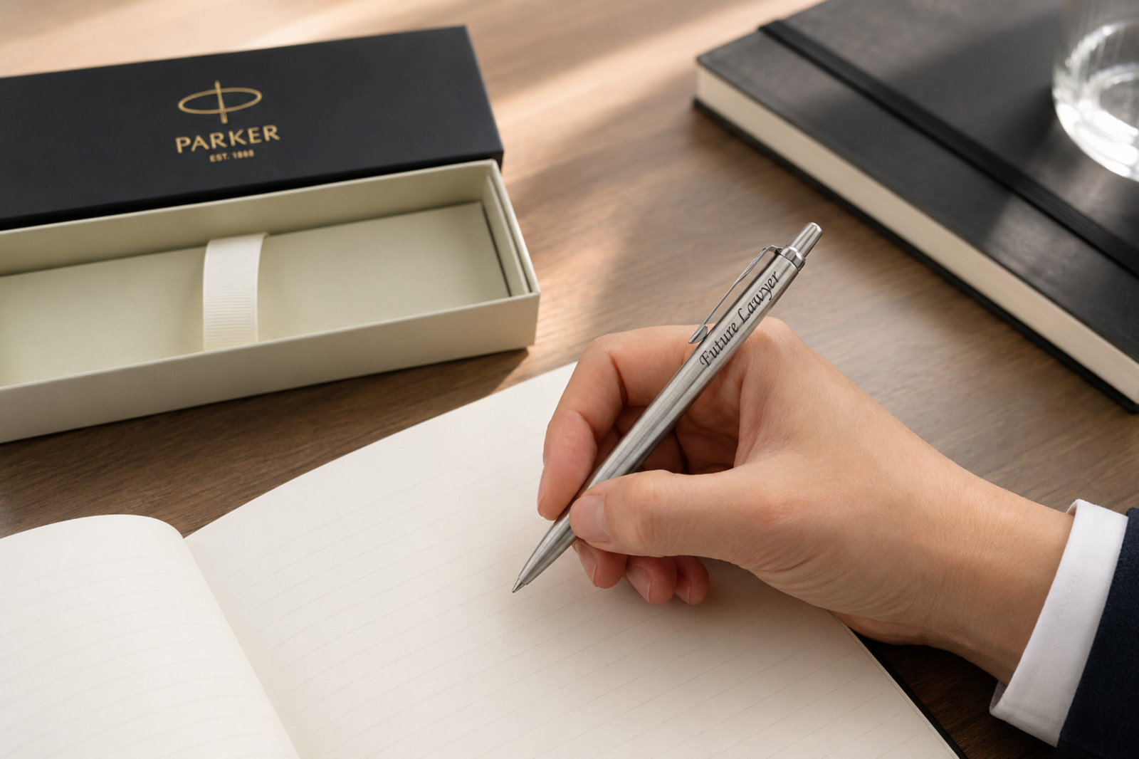 Personalized Parker Ballpoint Pen Stainless Steel Graduation Gift Blue Ink