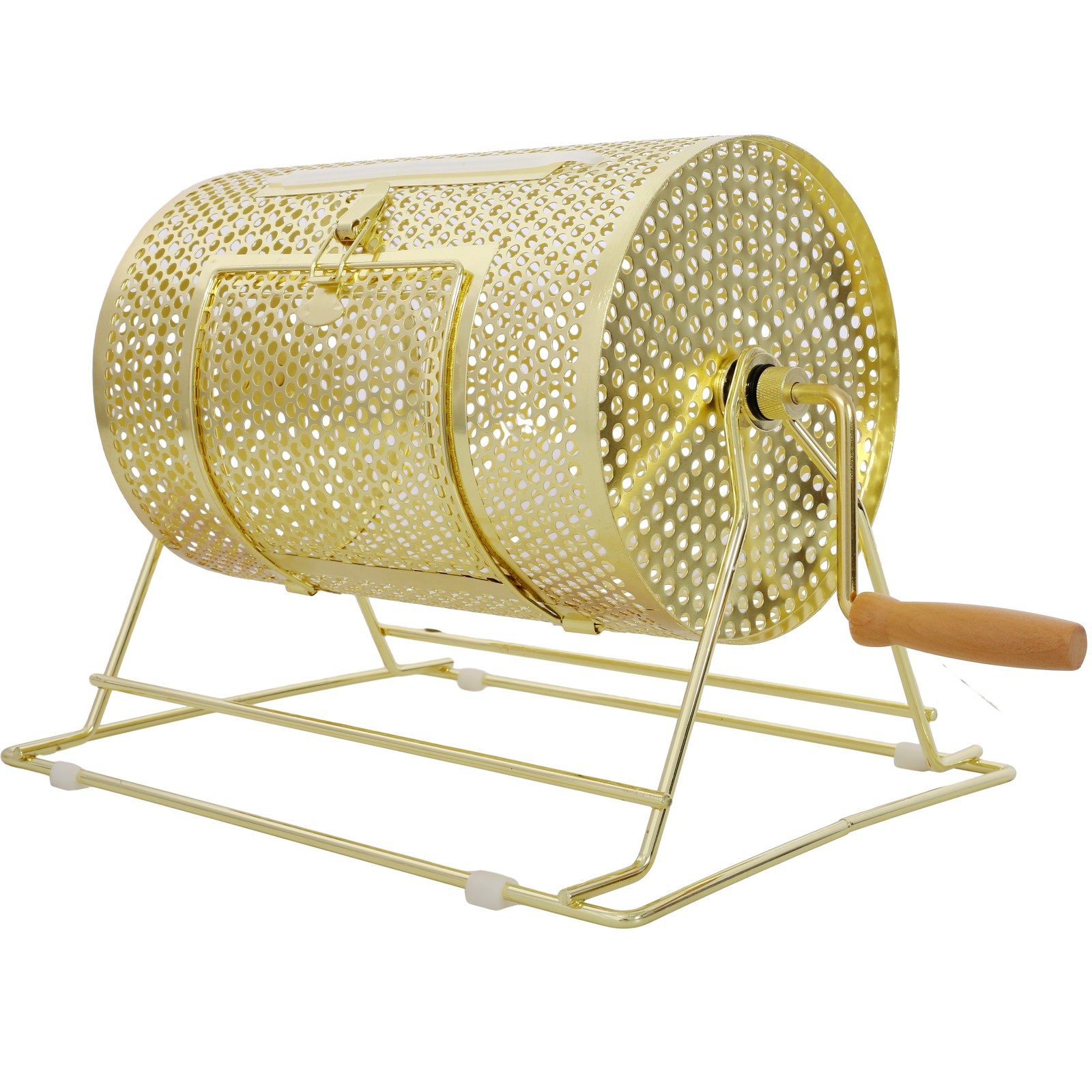 Raffle Ticket Spinner Drum 12″ x 8″ Brass Plated Holds 2500 Tickets