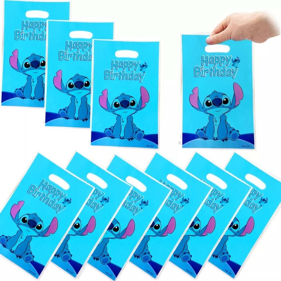 20 Pcs Set, Stich Candy plastic bags Kids Birthday Party Supply