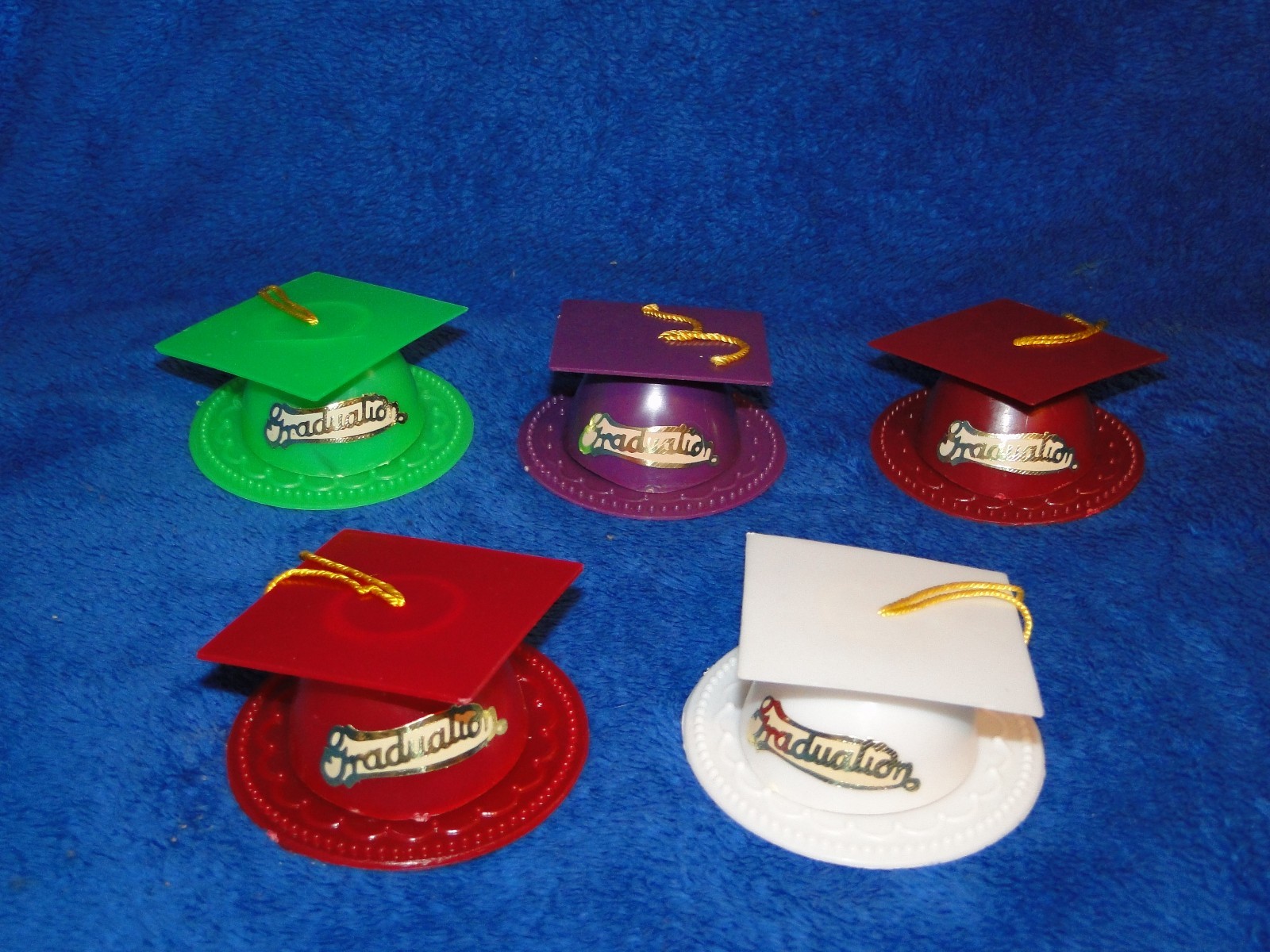 New Graduation Cap Cake Top Party Favor in 5 colors, u pick, 2 caps per sale