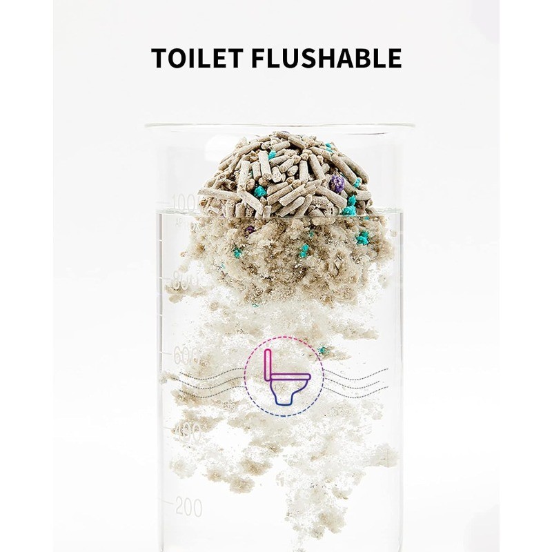 Mixed Cat Litter Fast Clumping,Flushable,Ultra Absorbent, 100% Natural