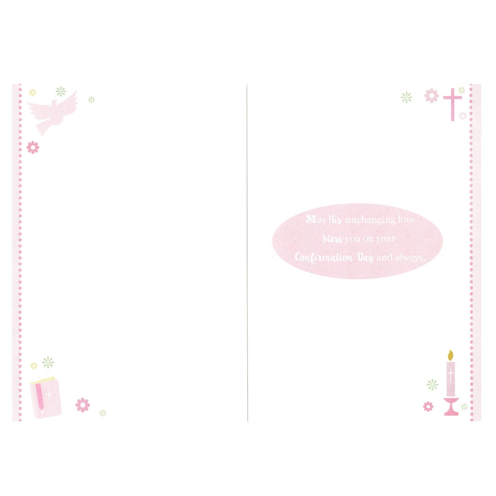 Confirmation Card with Foil Detail and White Envelope – Pink C
