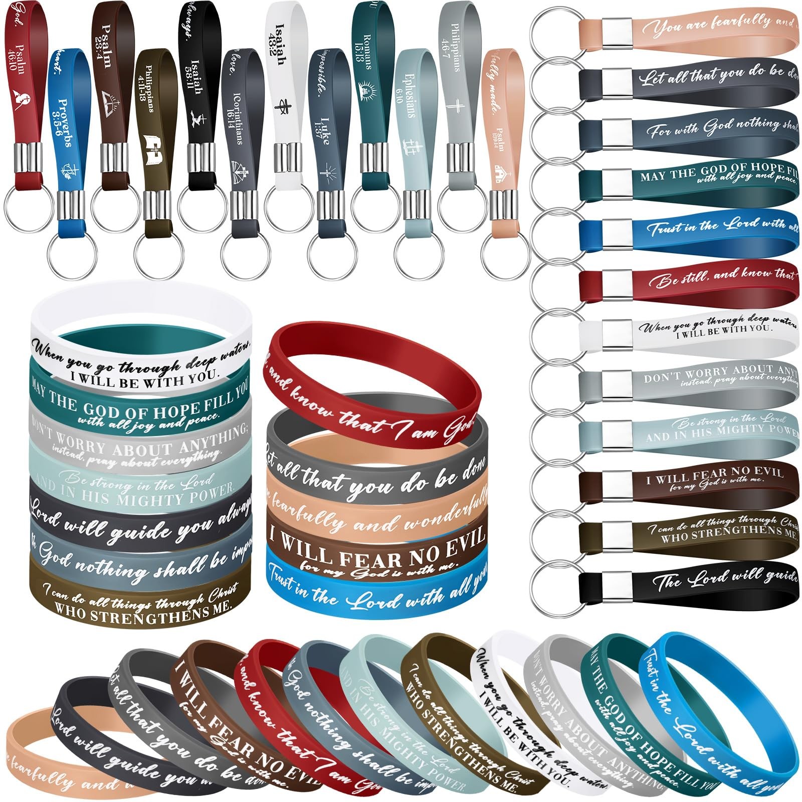Bible Verses Bracelets Bulk Scripture Silicone Religious Bracelets Motivation…