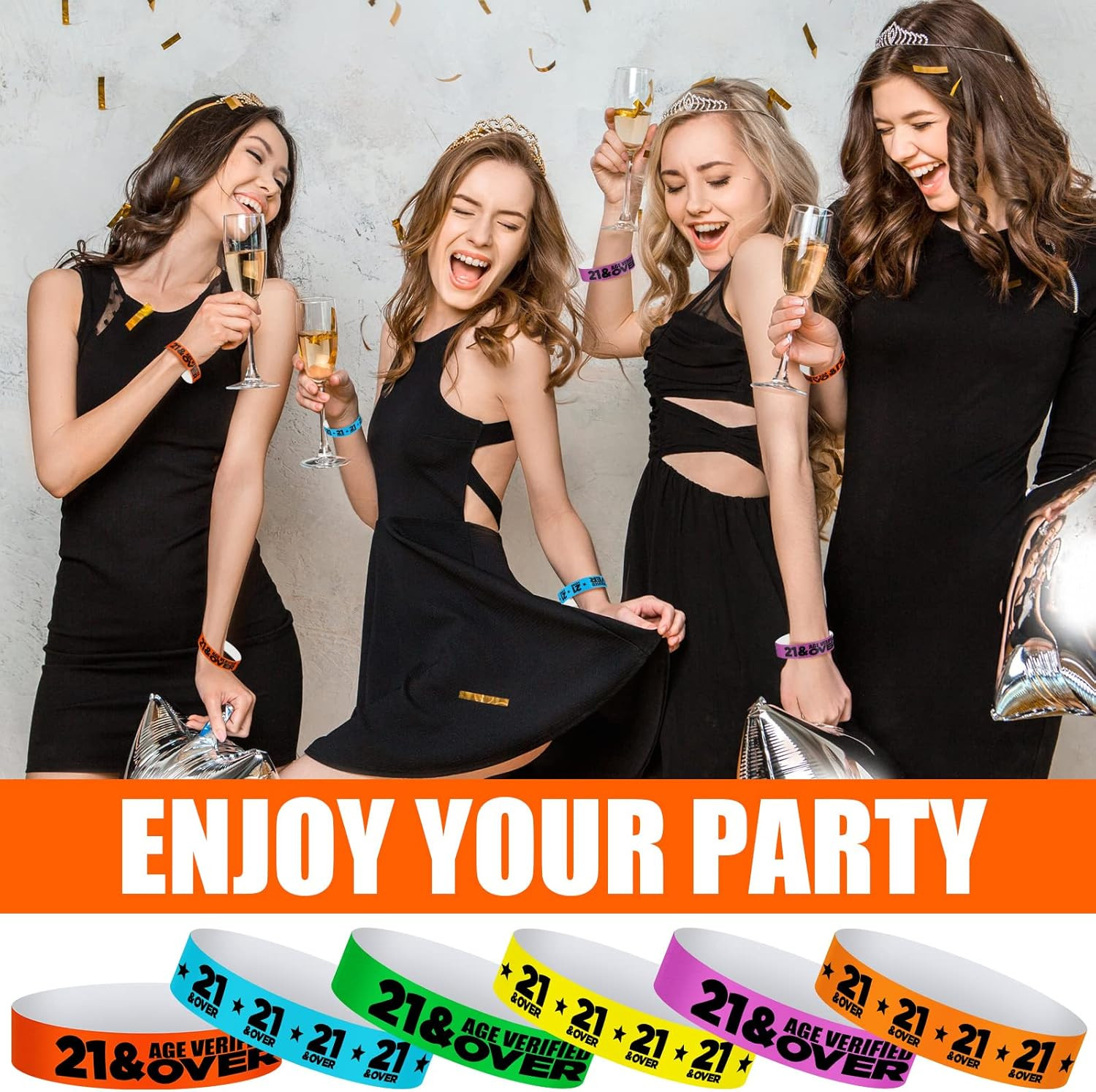 600 Pcs over 21 Wristbands Paper Event Wristbands Colored Bracelet Waterproof Wr