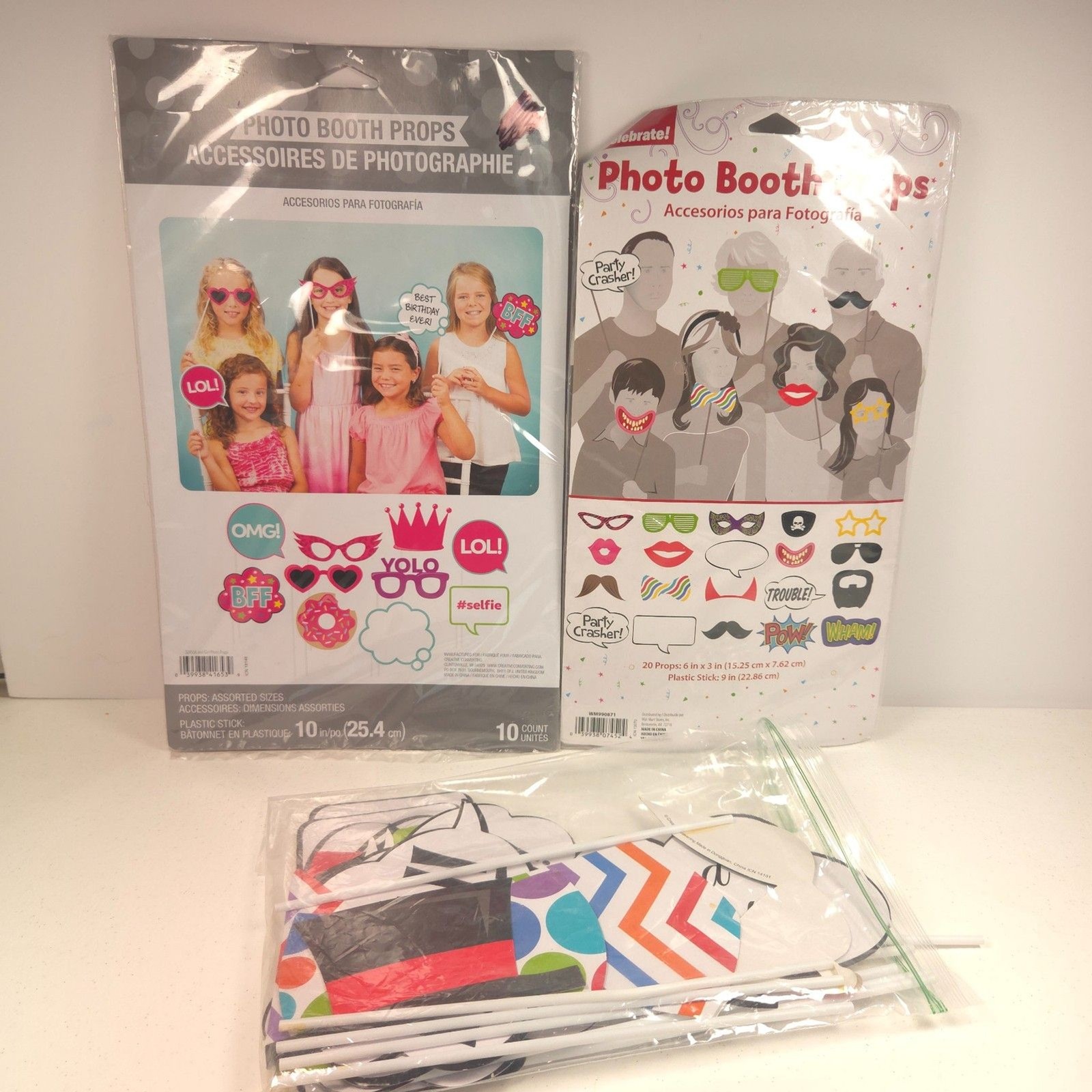 3 Photo Booth Props Sets Party Birthday Wedding Graduation Selfie Accessories