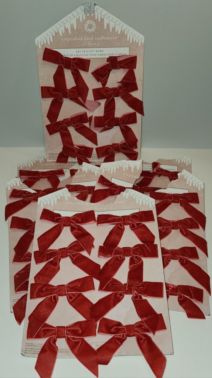 Cupcakes And Cashmere Red Velvet Gift Decor Bows Lot Of 48 Christmas Holiday NEW