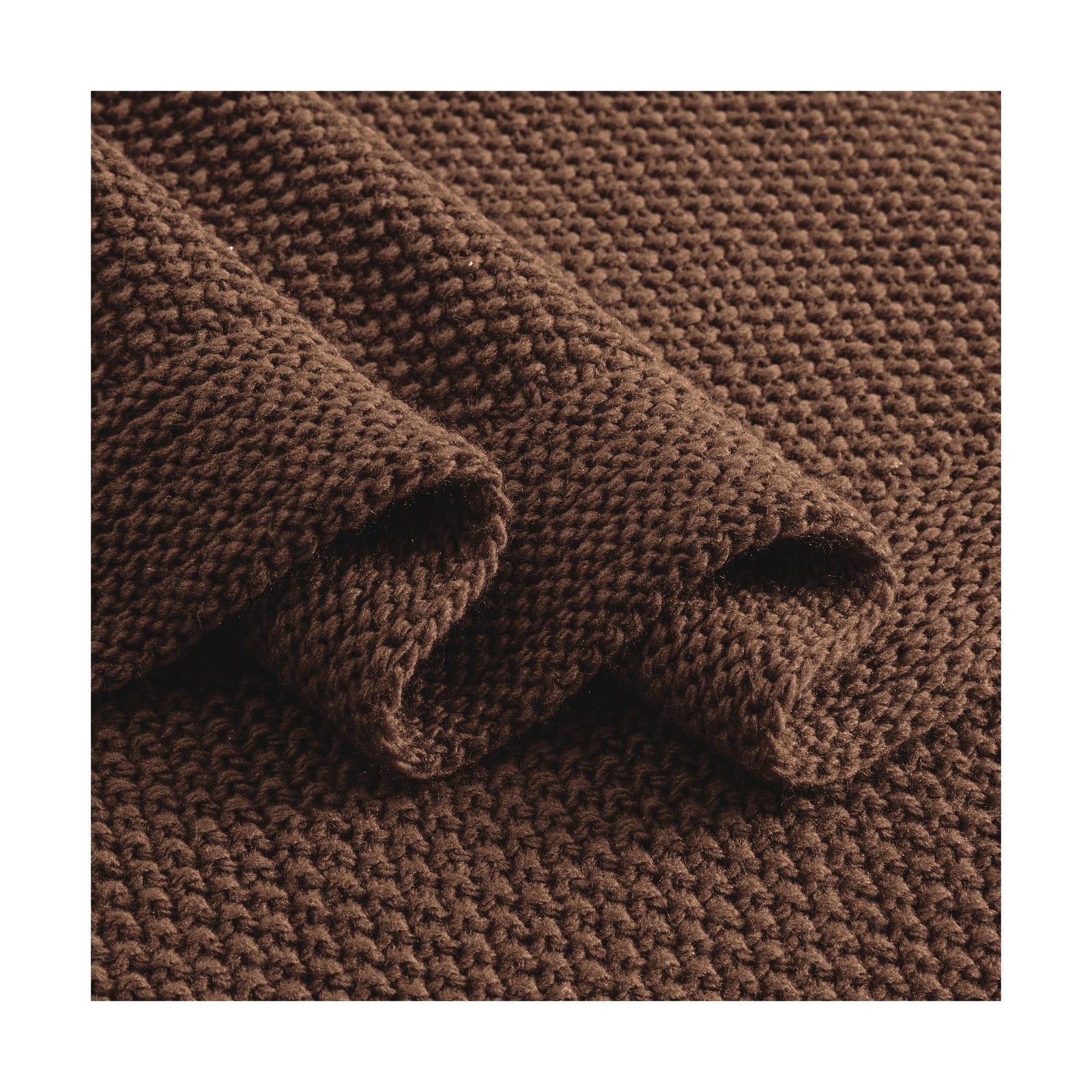 CozeCube Brown Throw Blanket for Couch, Soft Cozy Cable Knit Throw … Fast Ship