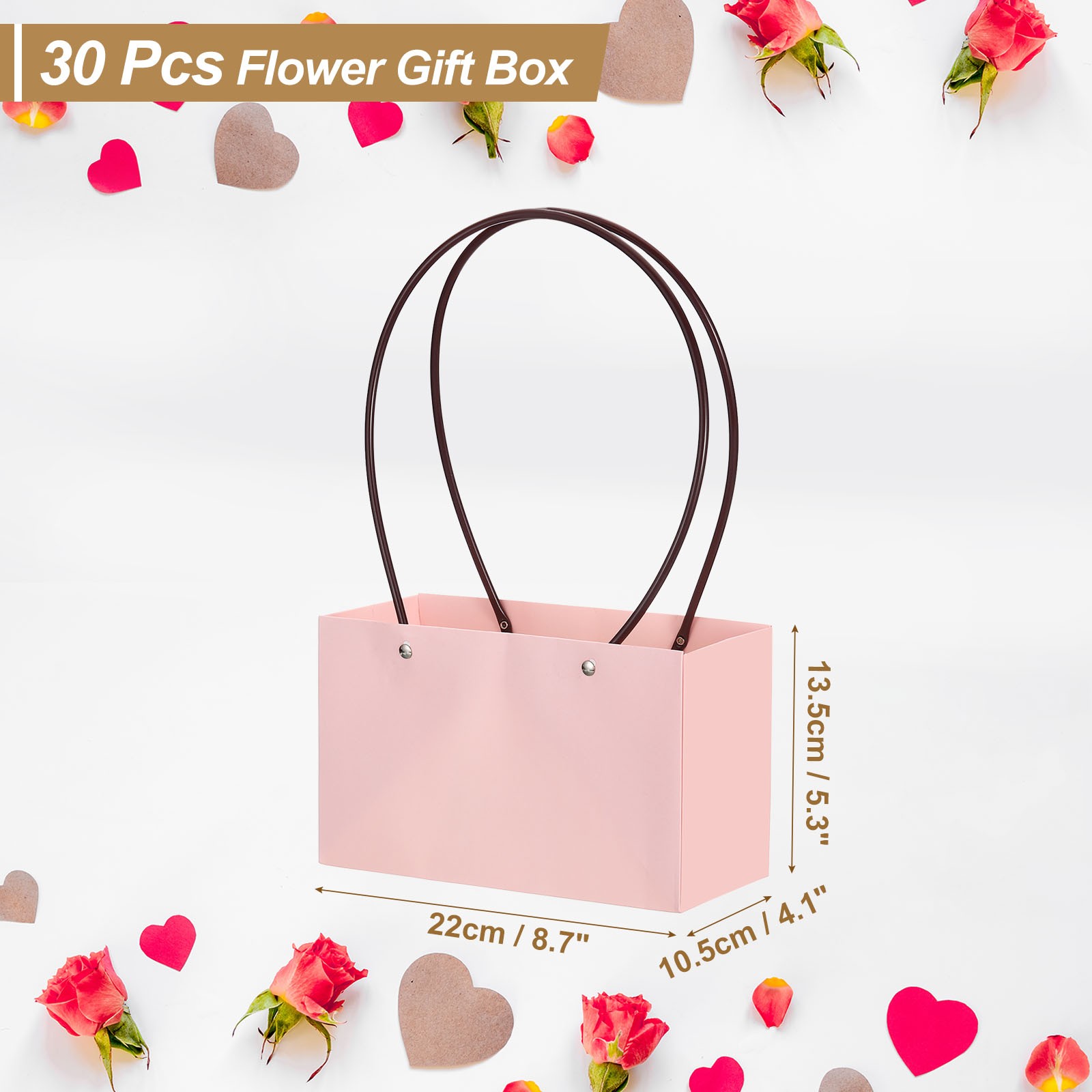 Flower Gift Box, 30 Pcs Paper Bouquet Flower, Light Pink