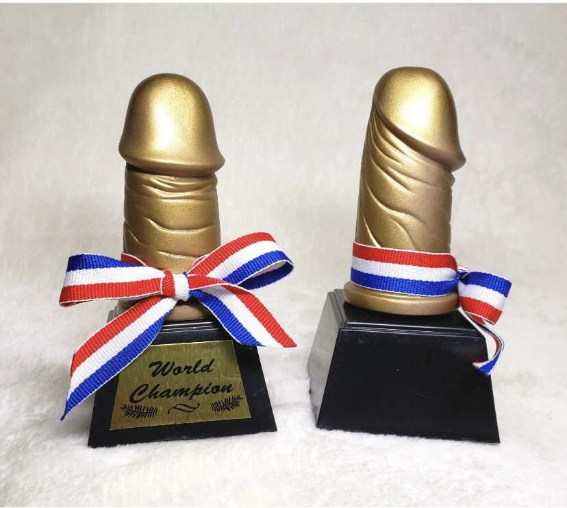 Funny Phallus Shaped Trophy Boyfriend Anniversary Gift – You’re a Dick Prank Gag