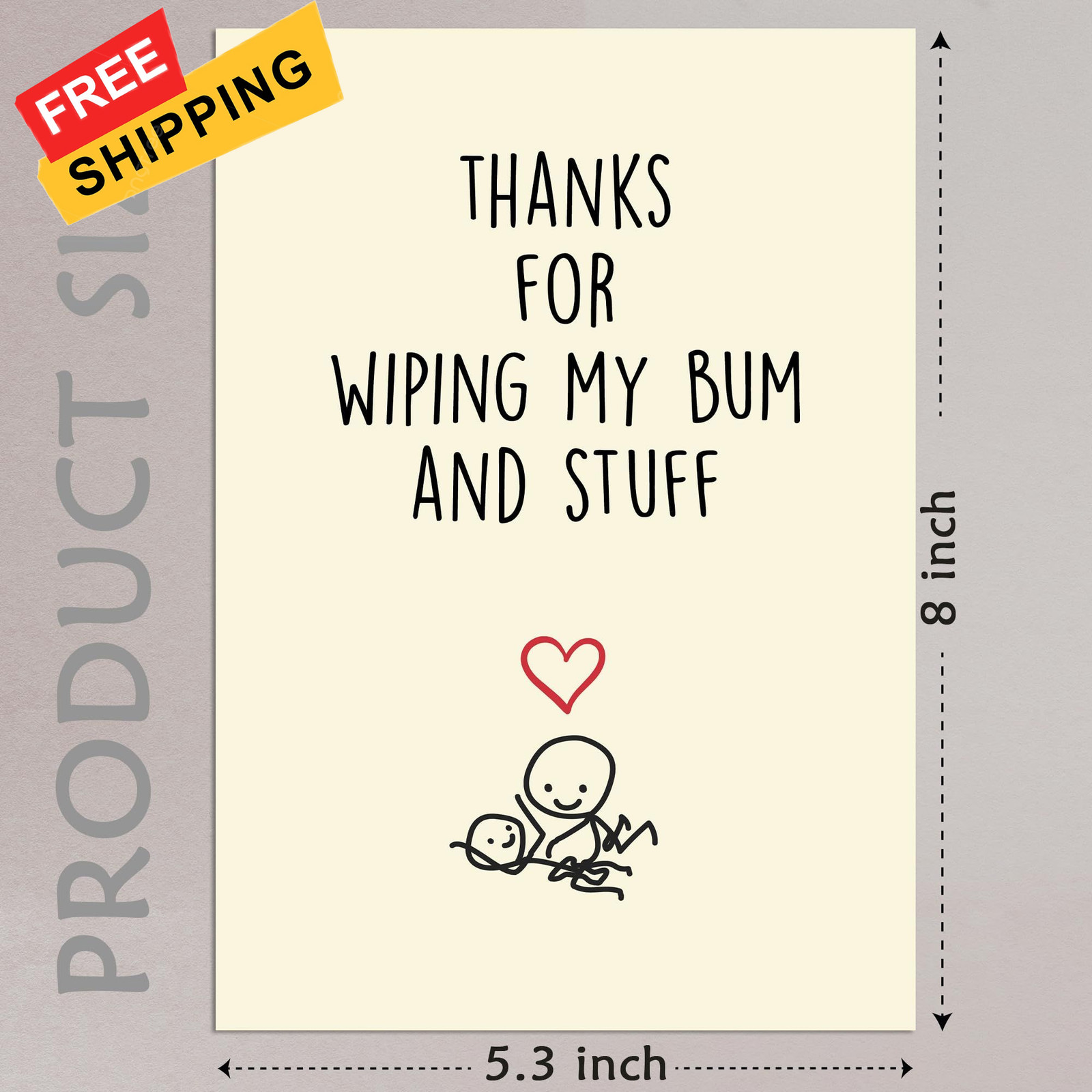 Cheerin Funny Fathers Day Card with 8 inches by 5.3 inches, Warm White