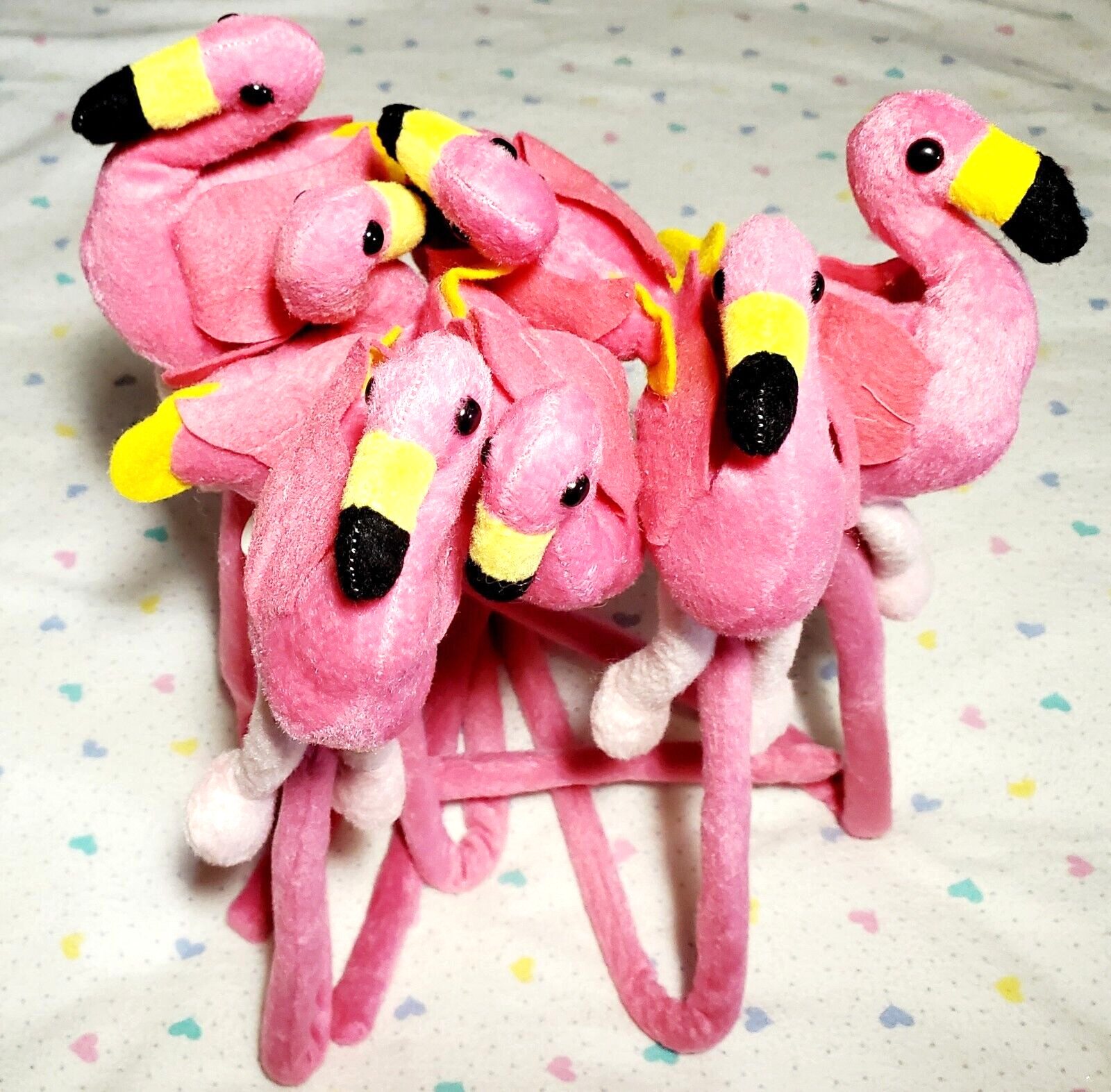 18″ Set of 7 Pink Flamingo Flexible Bender Huggers Party Tropical Gender Reveal