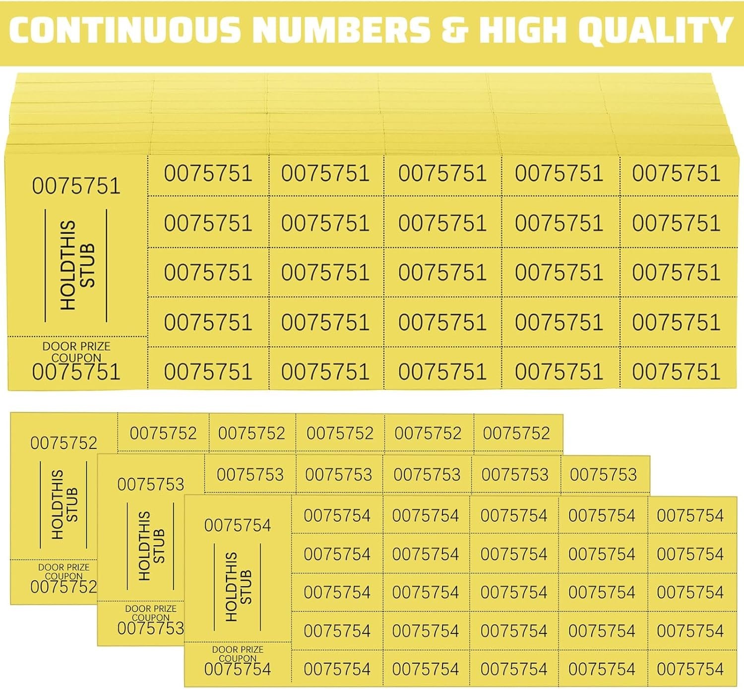 504 Sheets 25 Bid Raffle Ticket with Different Numbers Per Sheet Chinese Auct…