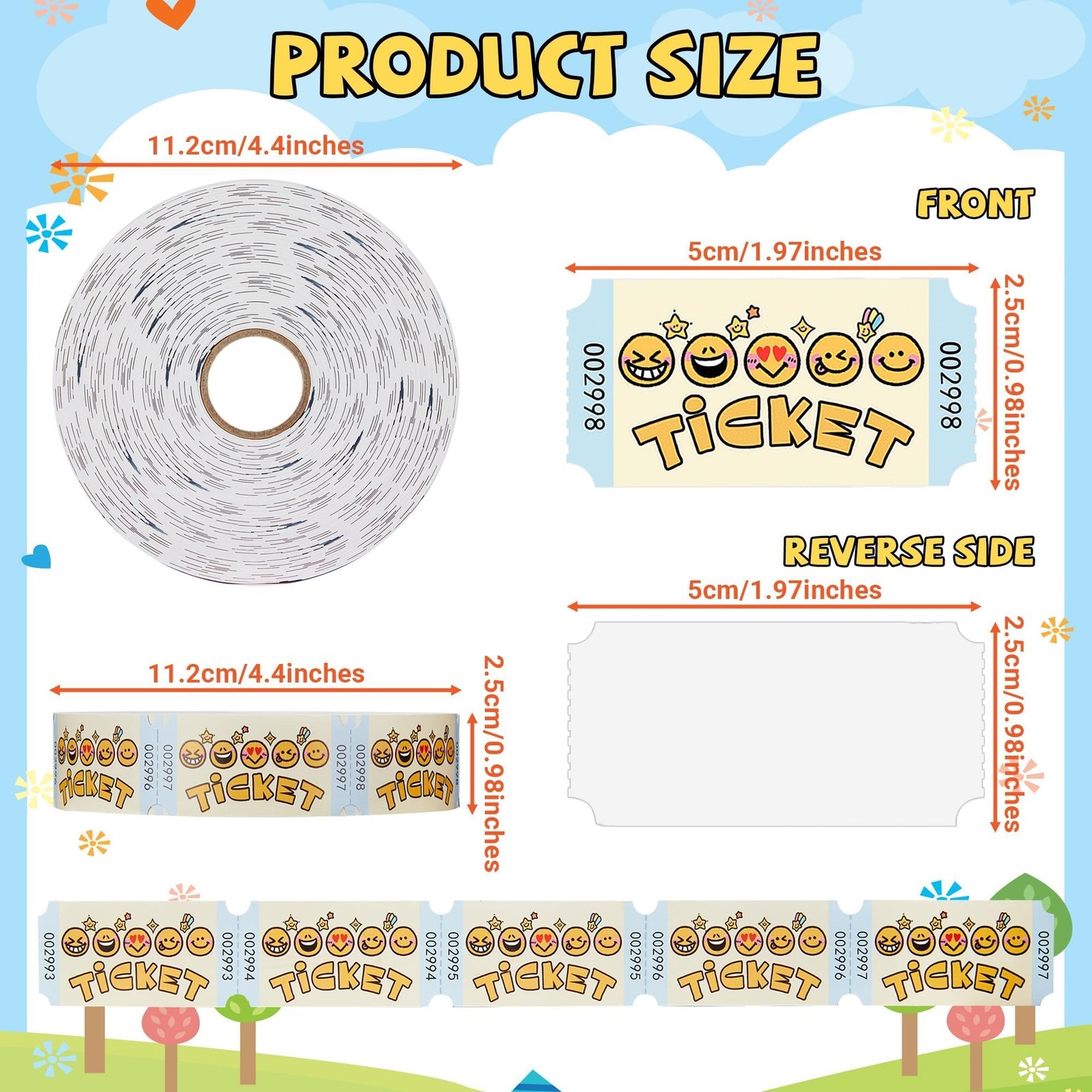 Single Roll Raffle Tickets for Events, Party Raffle Tickets for Classroom, Sc…