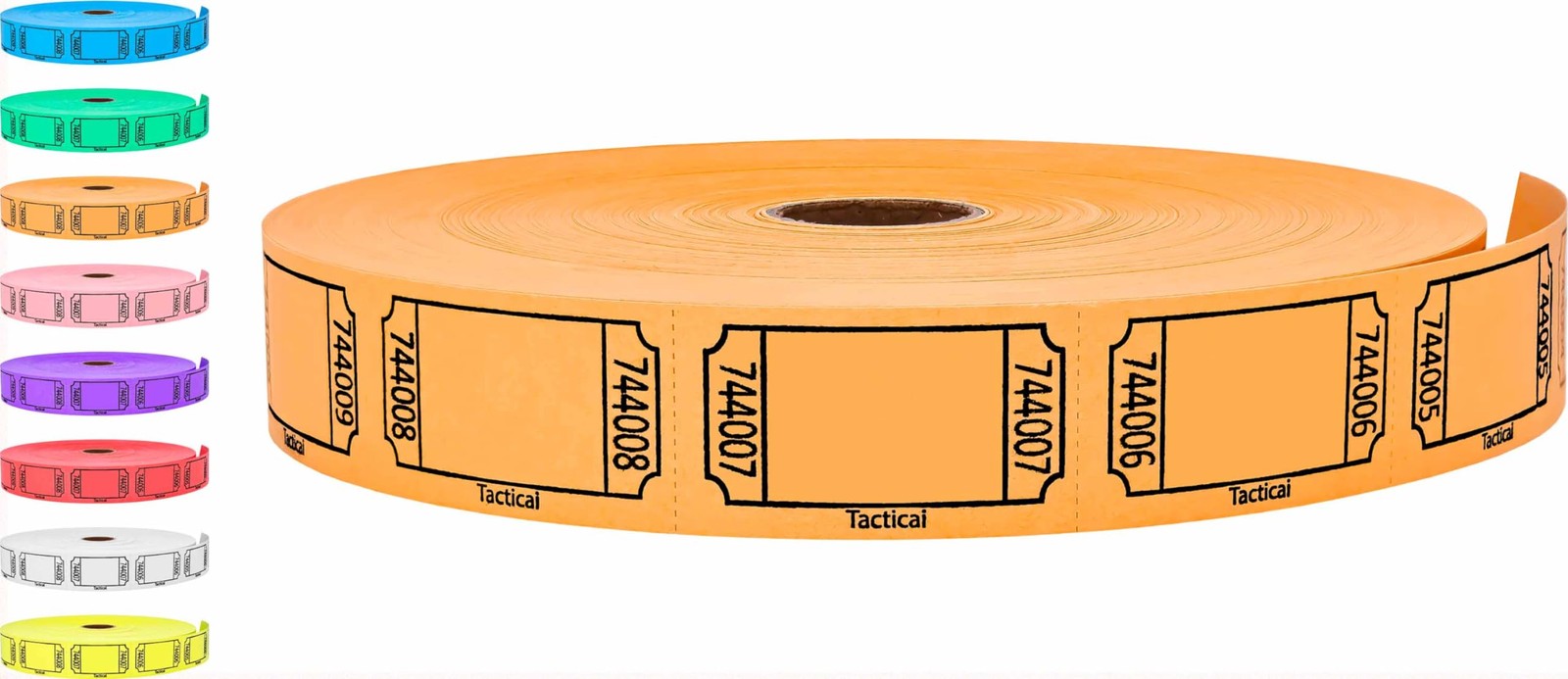 2000 Orange Blank Raffle Tickets Single Roll for Events Entry Fundraiser