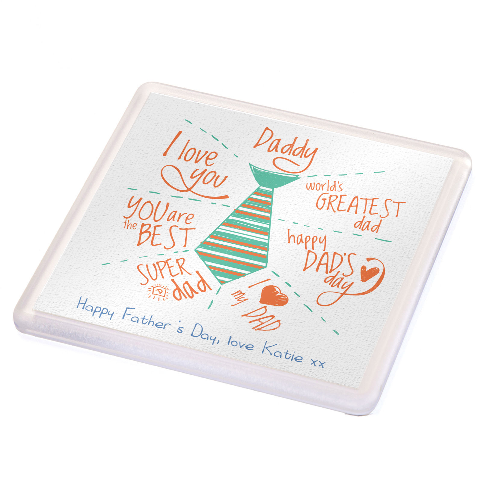Personalised Fathers Day Best Daddy Drinks Coaster Gift For Dad Or Daddy
