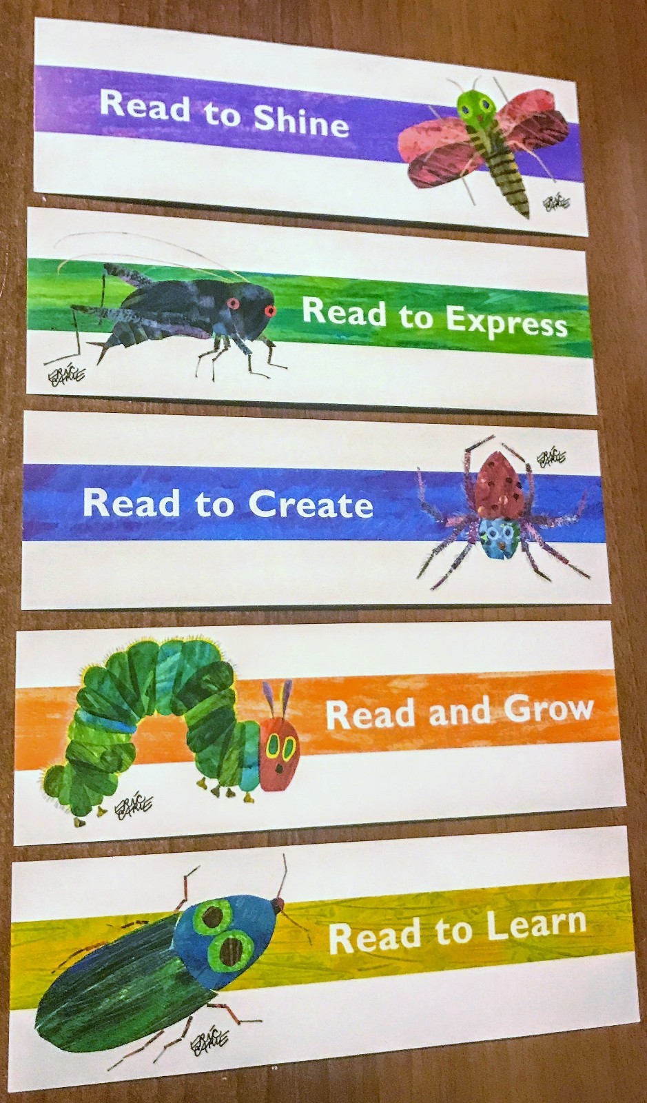 NEW! 24 ERIC CARLE BOOKMARKS PARTY CATERPILLAR FIREFLY BEETLE CRICKET SPIDER