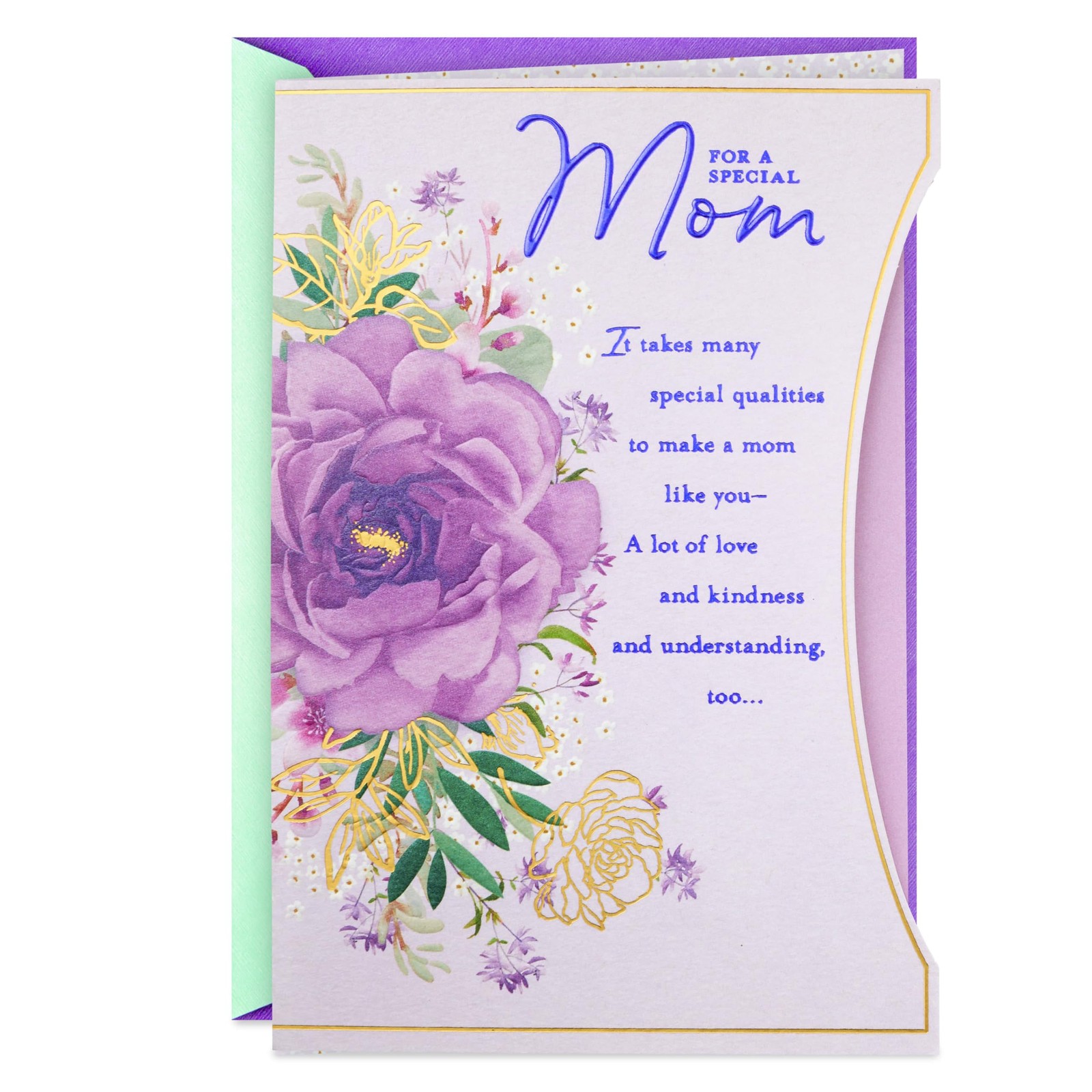 Hallmark Birthday Greeting Card for 5.8 inches x 8.3 inches, Purple Flower
