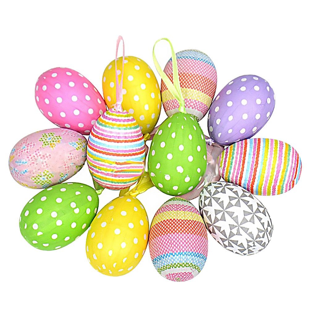 Foam Happy Easter Party Egg Bunny Bird Hanging Eggs Ornament Party DIY JQ