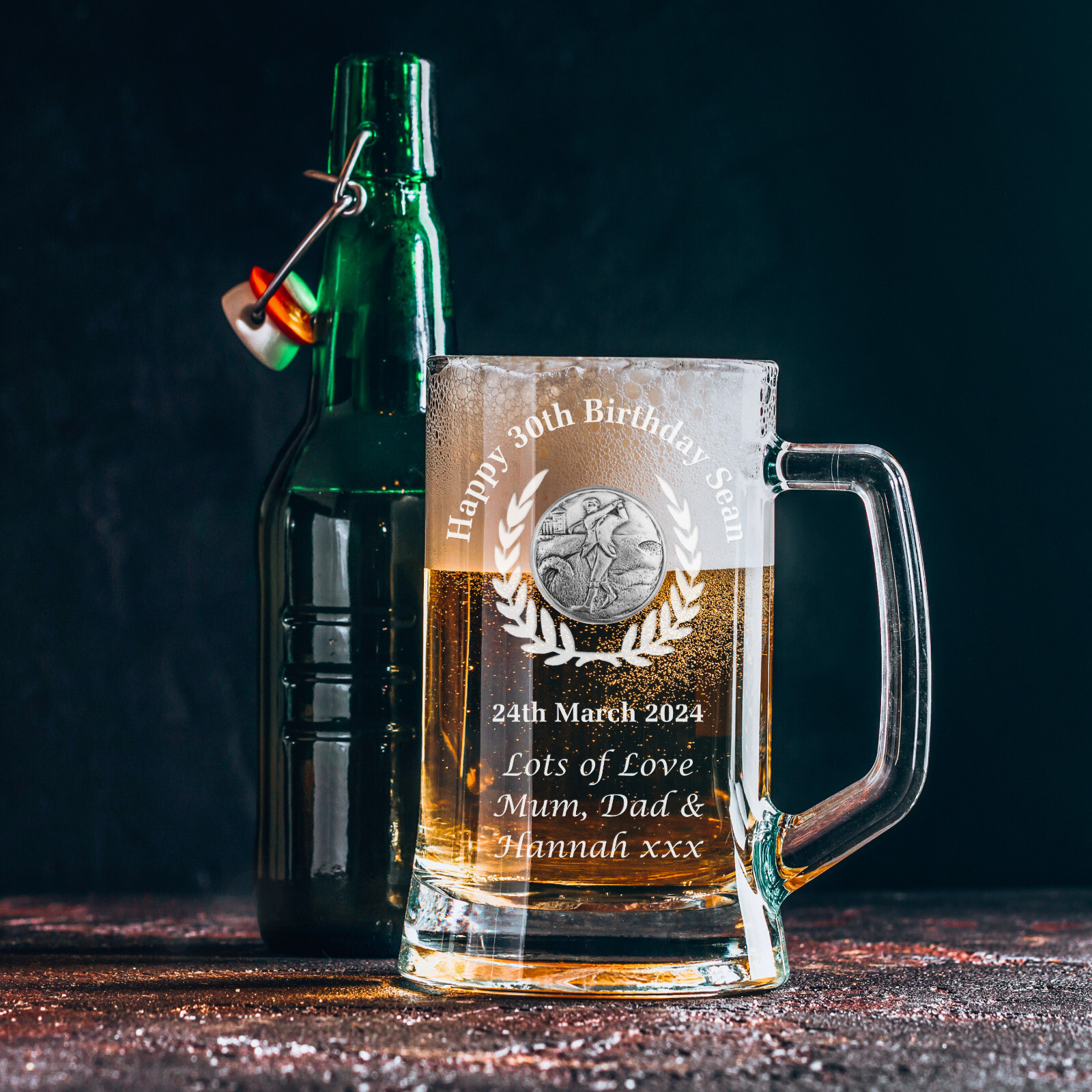 Golf Engraved Birthday Pint Tankard 30th 40th 50th Golfer Glass Golfing Beer Mug
