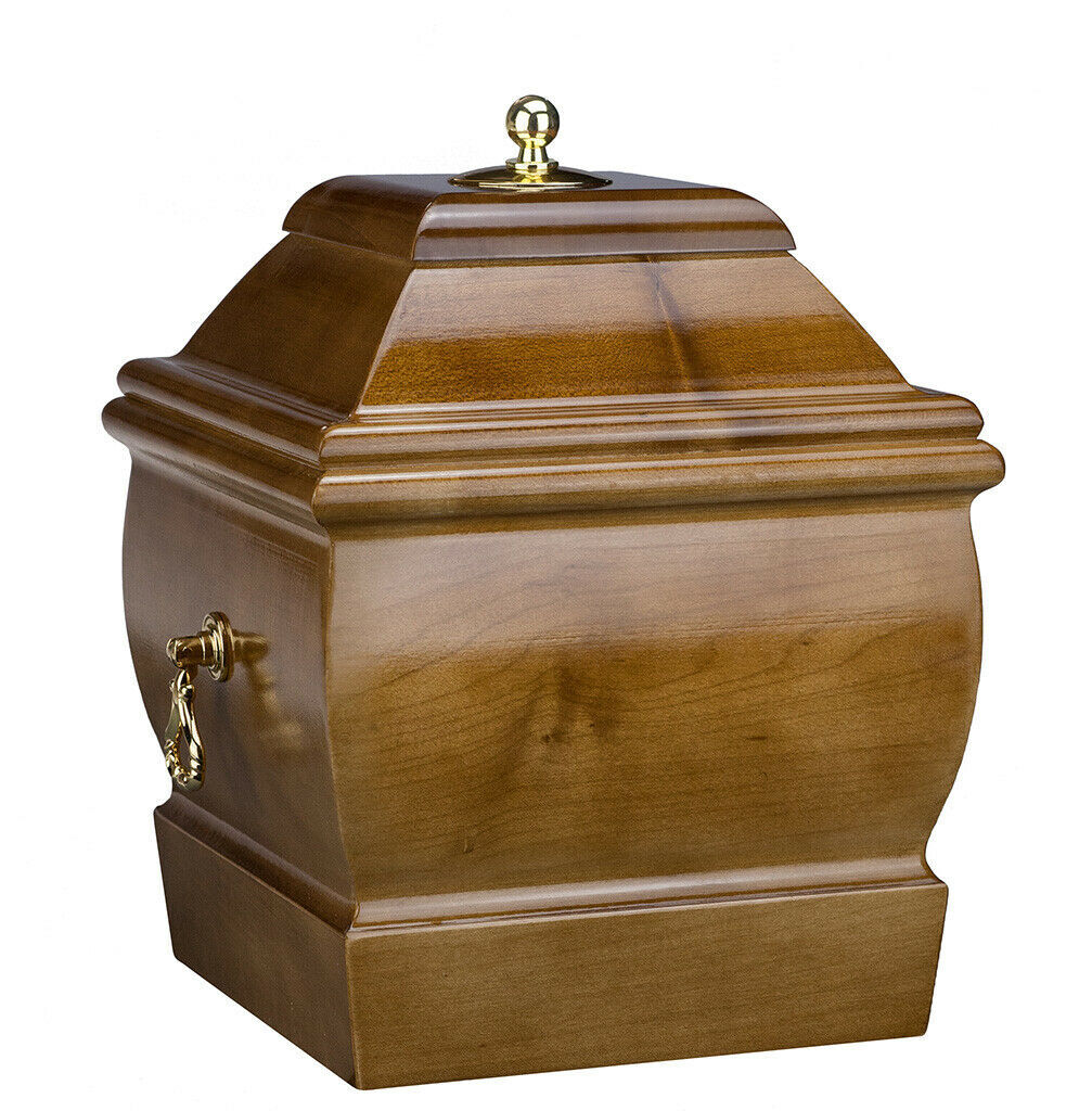 Cremation Urn for Adult made from solid wood Funeral ashes Casket Memorial URN