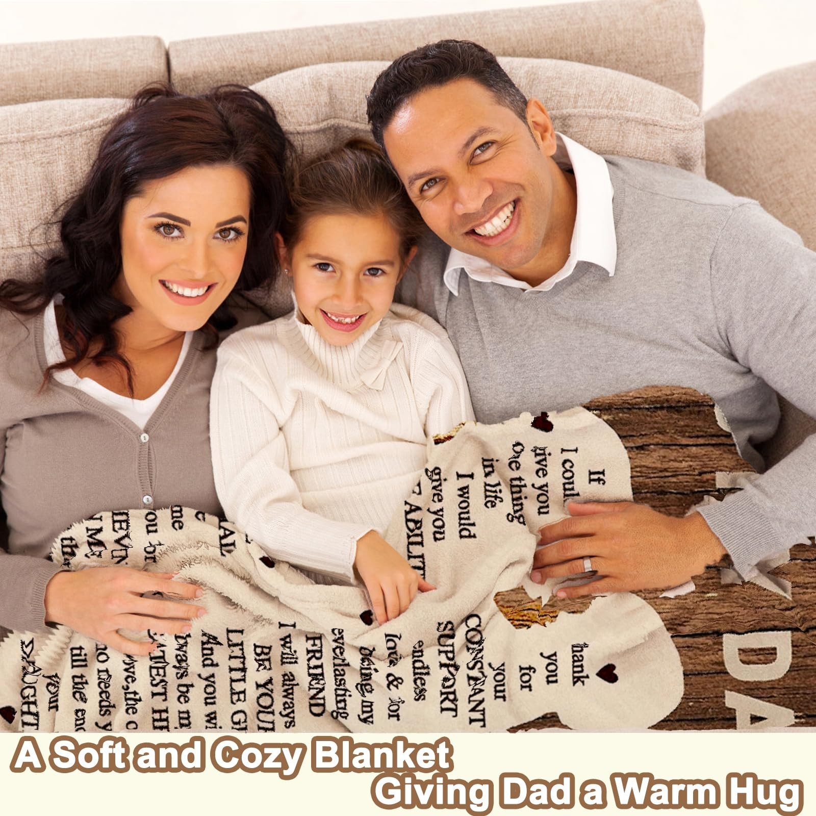 Fathers Day Dads Gift Ideas from Daughter – 60”x50” Blanket Dad Gifts, Supe…