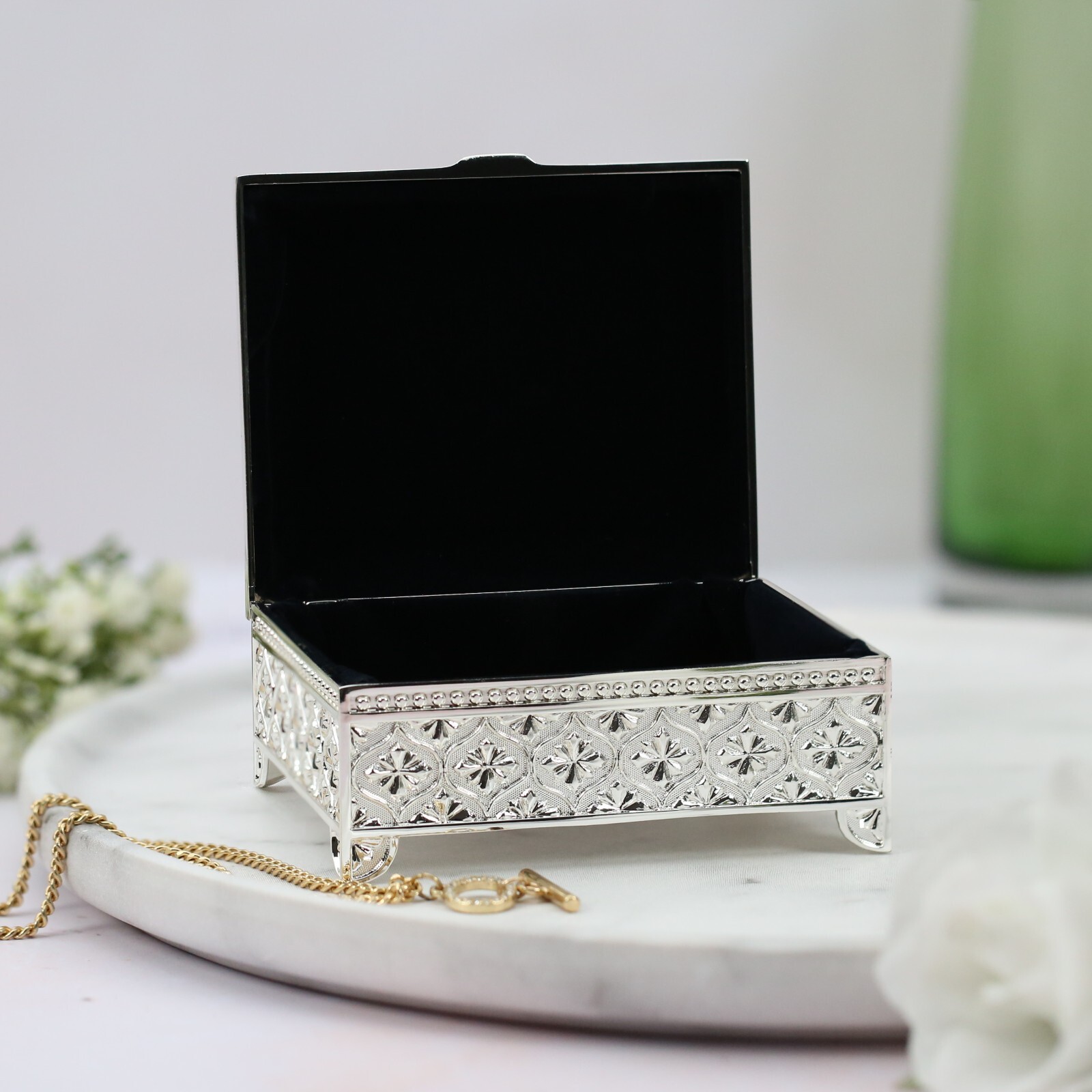 Girl’s 70th Birthday Gift Engraved Seventieth Silver Plated Trinket Box 70 Gifts