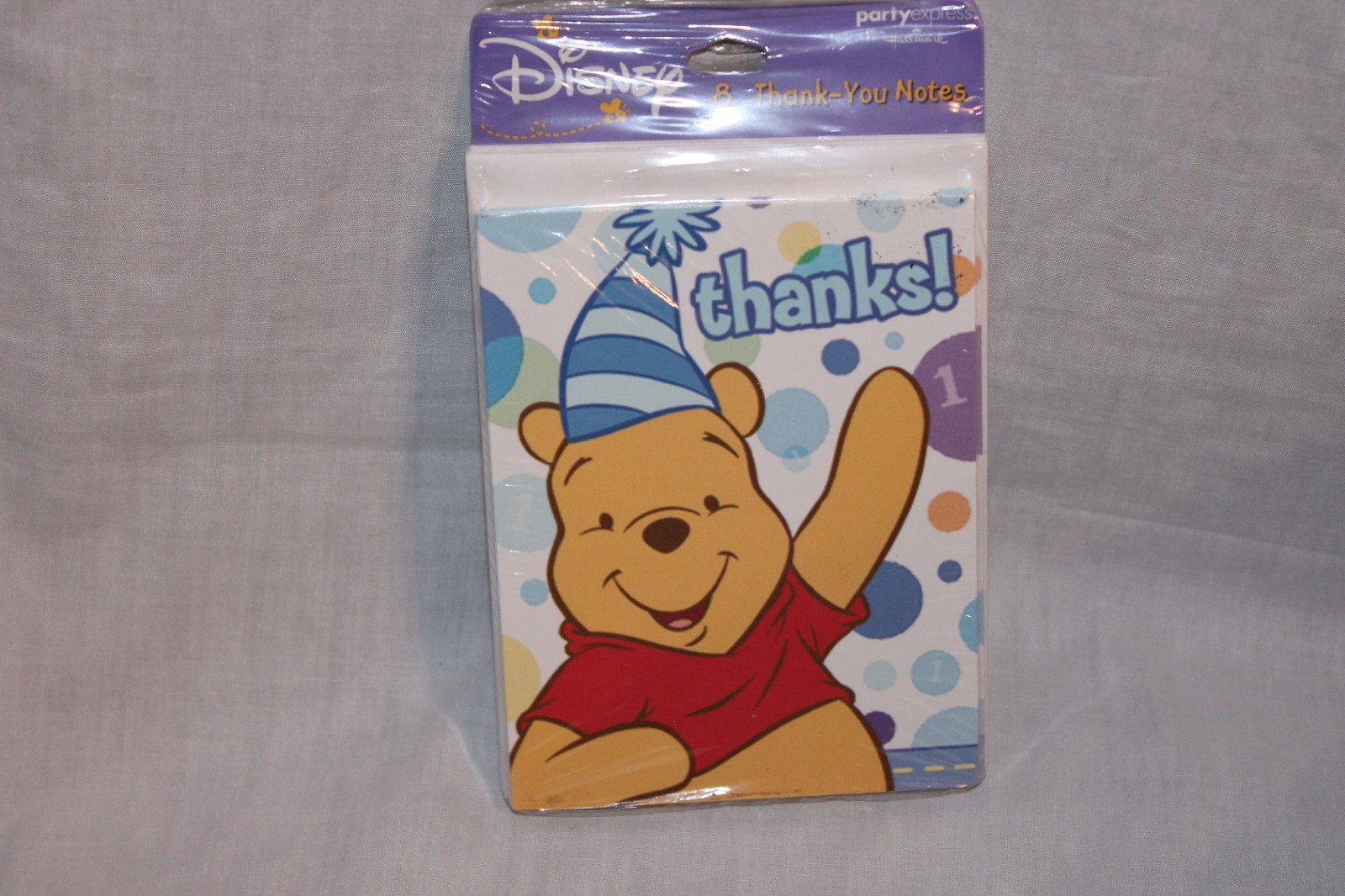 WINNIE THE POOH 1ST BIRTHDAY BOY 8 THANK YOU NOTES PARTY SUPPLIES