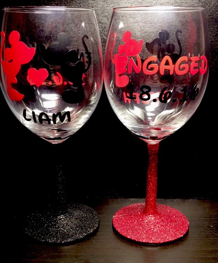 Personalised Character Glasses, Disney, Anniversary, Wedding, Gift