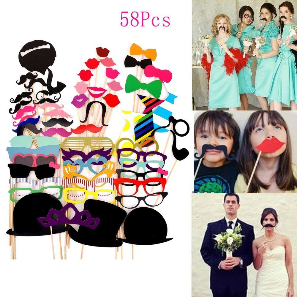58 Vintage Photo Booth Props Birthday 25th 30th 40th FUN Anniversary Party P1
