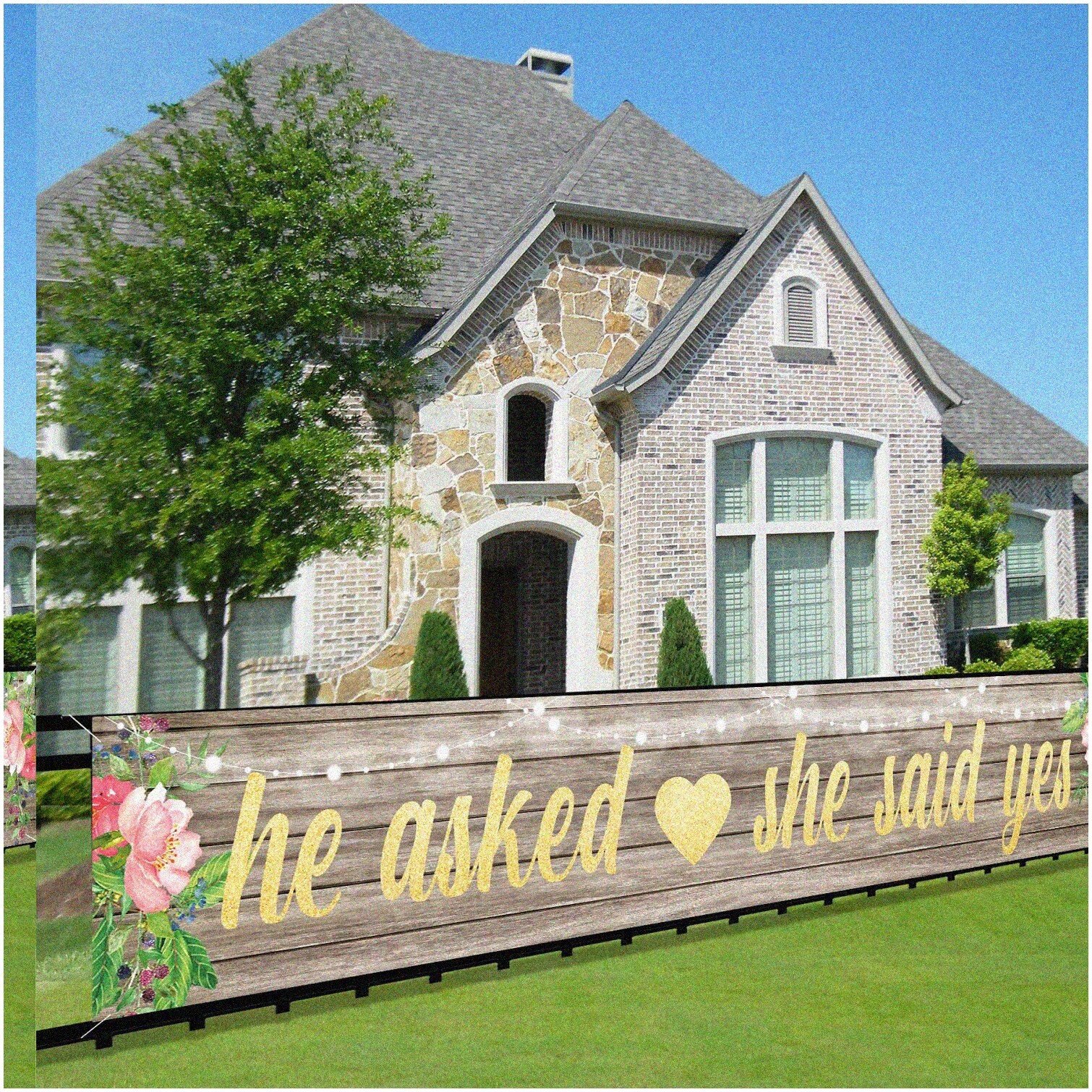 Wedding Engagement Decorations Banner 20×118 inches