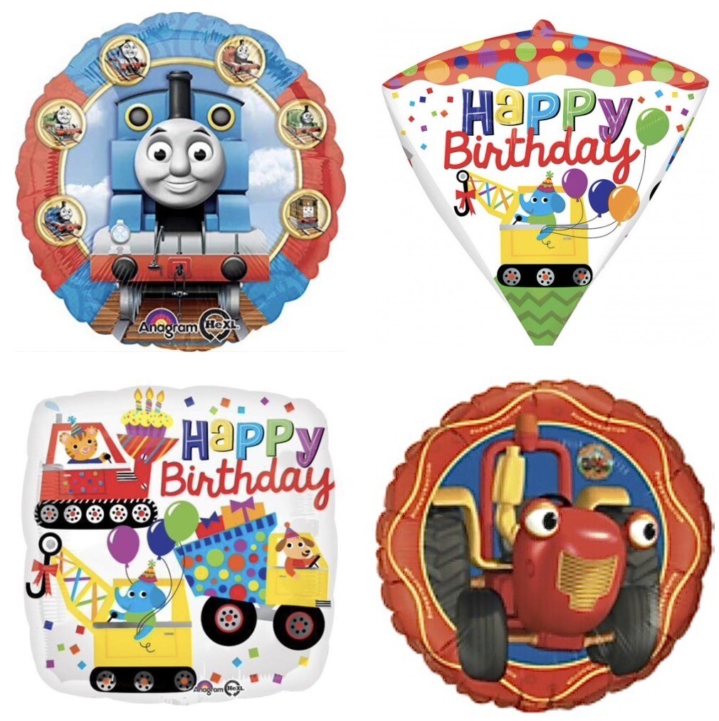 Thomas the Tank Engine Tractor Tom Construction Firetruck 18″ Foil Mylar Balloon
