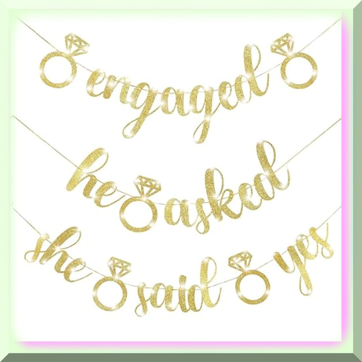 Engagement Celebration Kit with Gold Banners