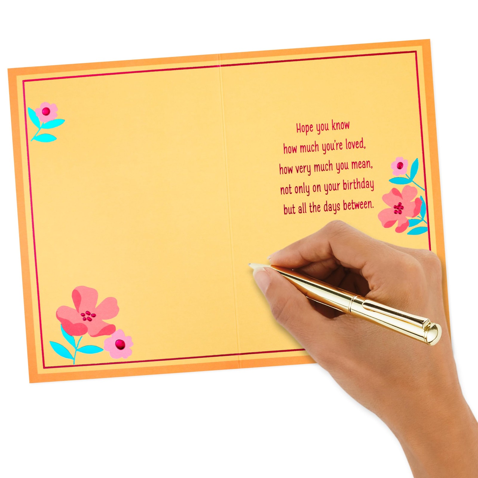 Hallmark Birthday Card for Mom 5 inches x 7.2 inches, Gemstone Flowers