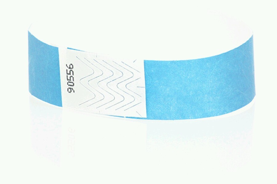 100 3/4″ NEON BLUE TYVEK WRISTBANDS, WRISTBANDS FOR EVENTS, PAPER WRISTBANDS