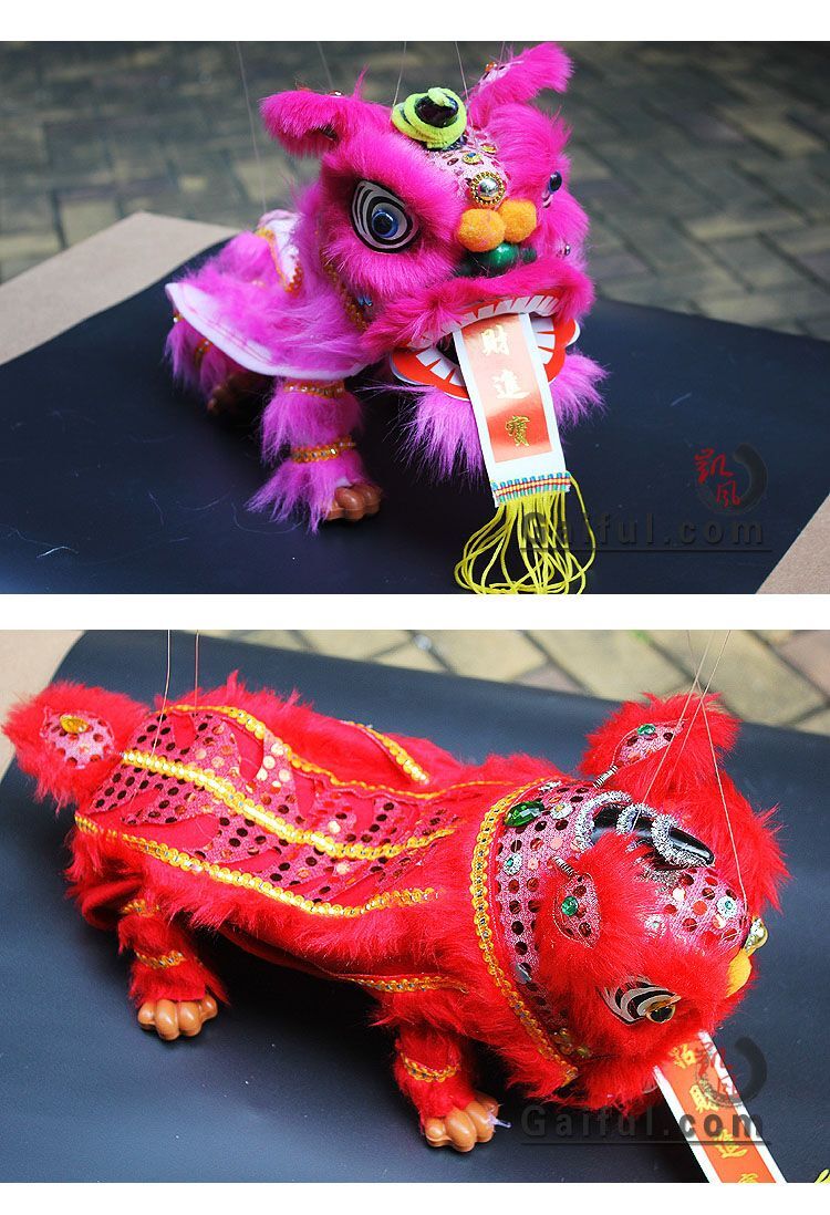 提线木偶狮子Puppet lion thread toy Chinese characteristics Folk traditional lion dance