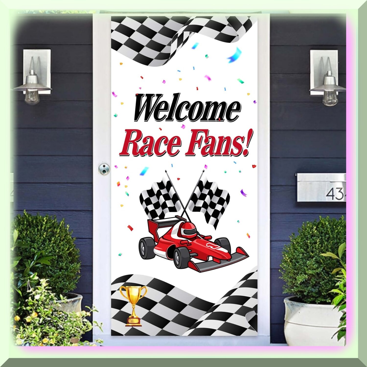 Race Day Photo Booth Props and Backdrop Set