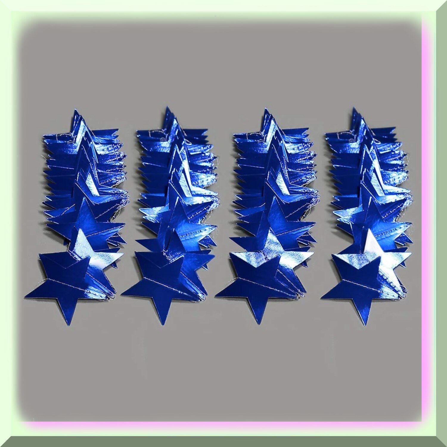 Reflective Blue Star Garlands for Celebrations