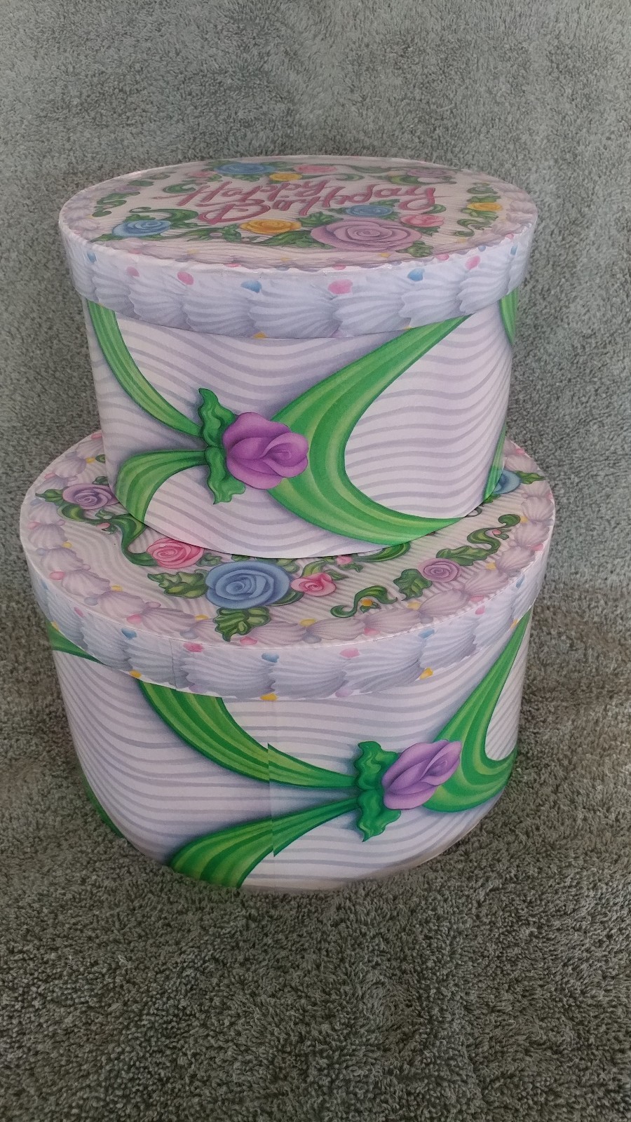 Happy Birthday Gift Money Hat Box Set of 2 Boxes NEW Hard to Find Unusual