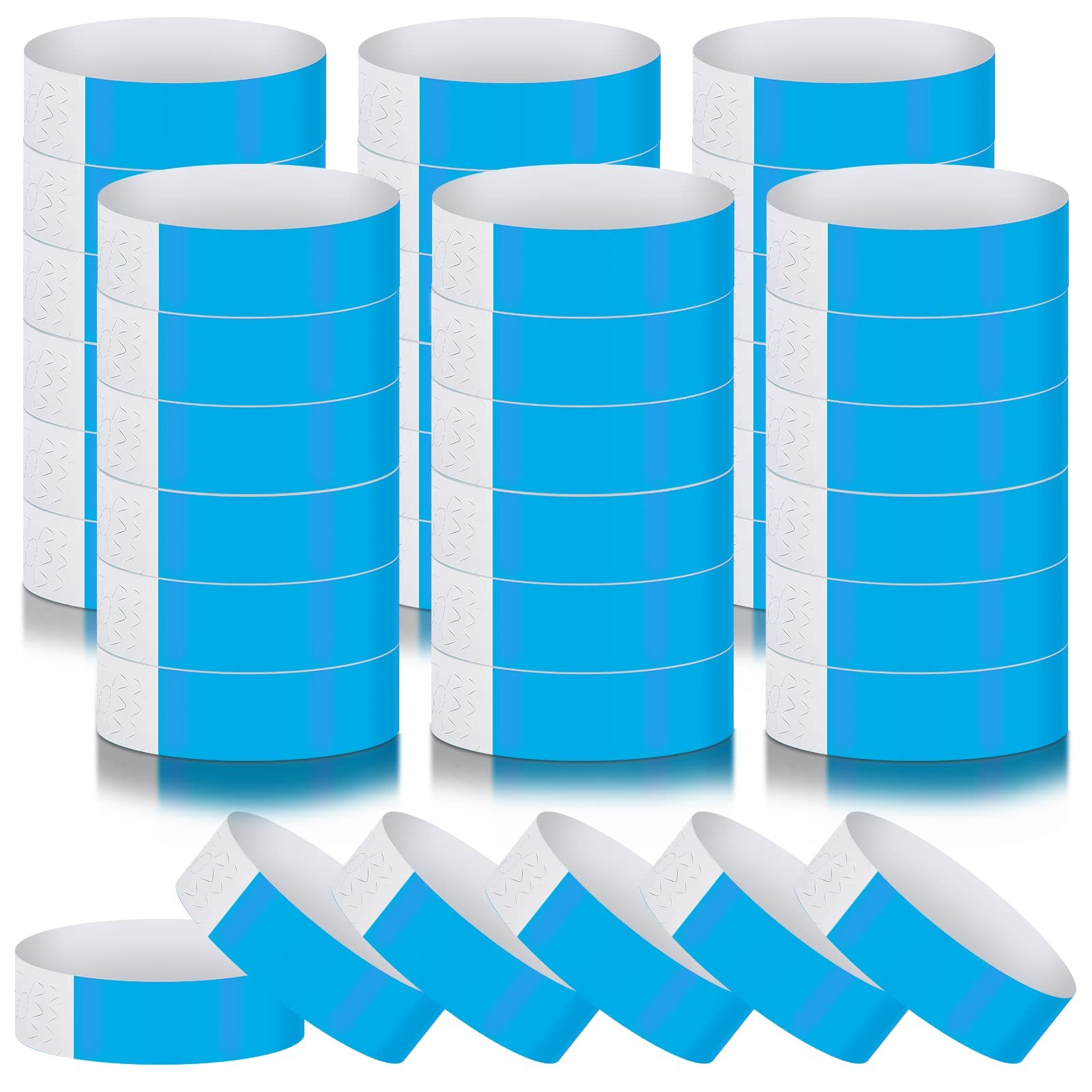 600 Packs Paper Wristbands for Events Neon Party 10 x 0.79 inch, Blue