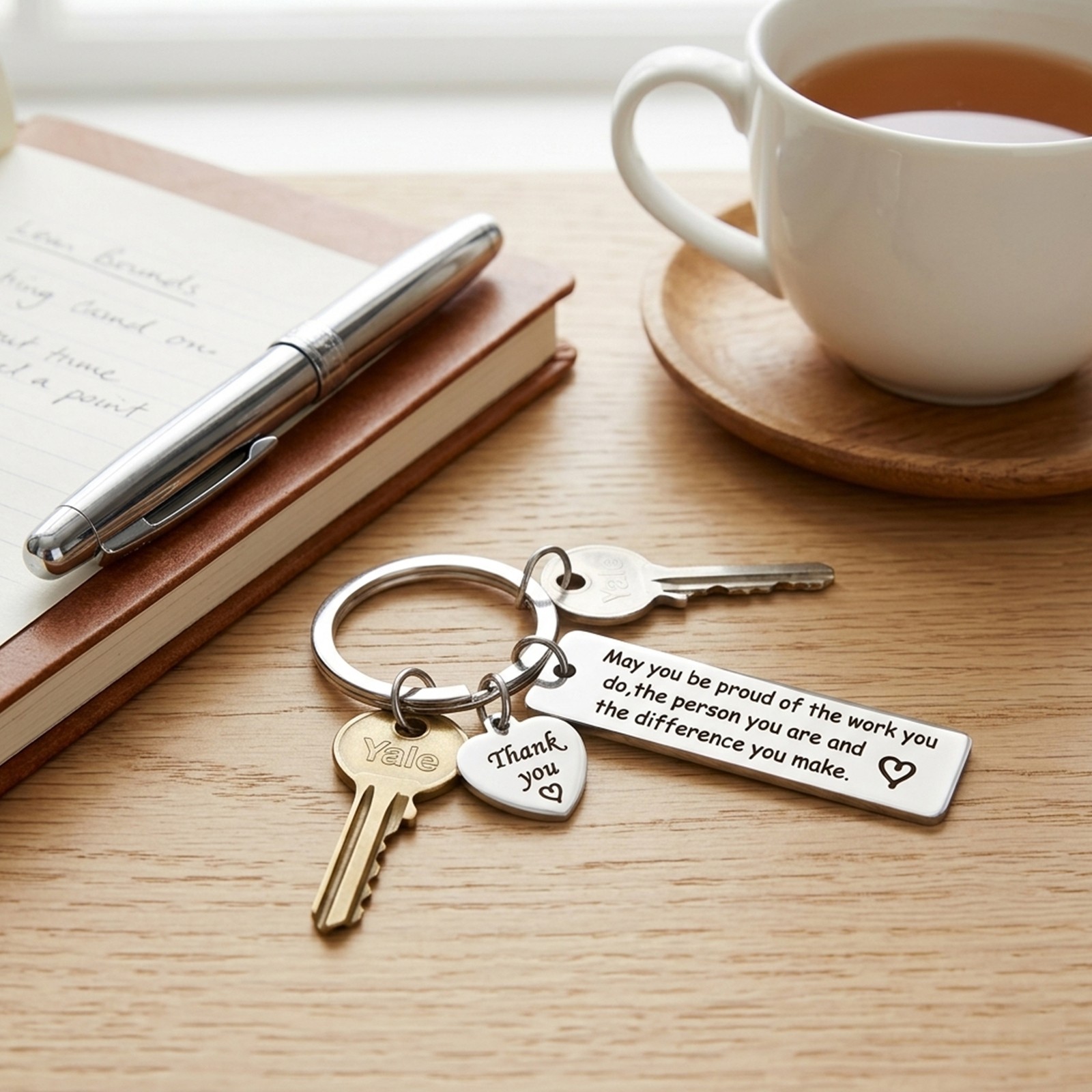 6 Pcs Thank You Gifts Keychain Appreciation Keychain Make a Difference3026