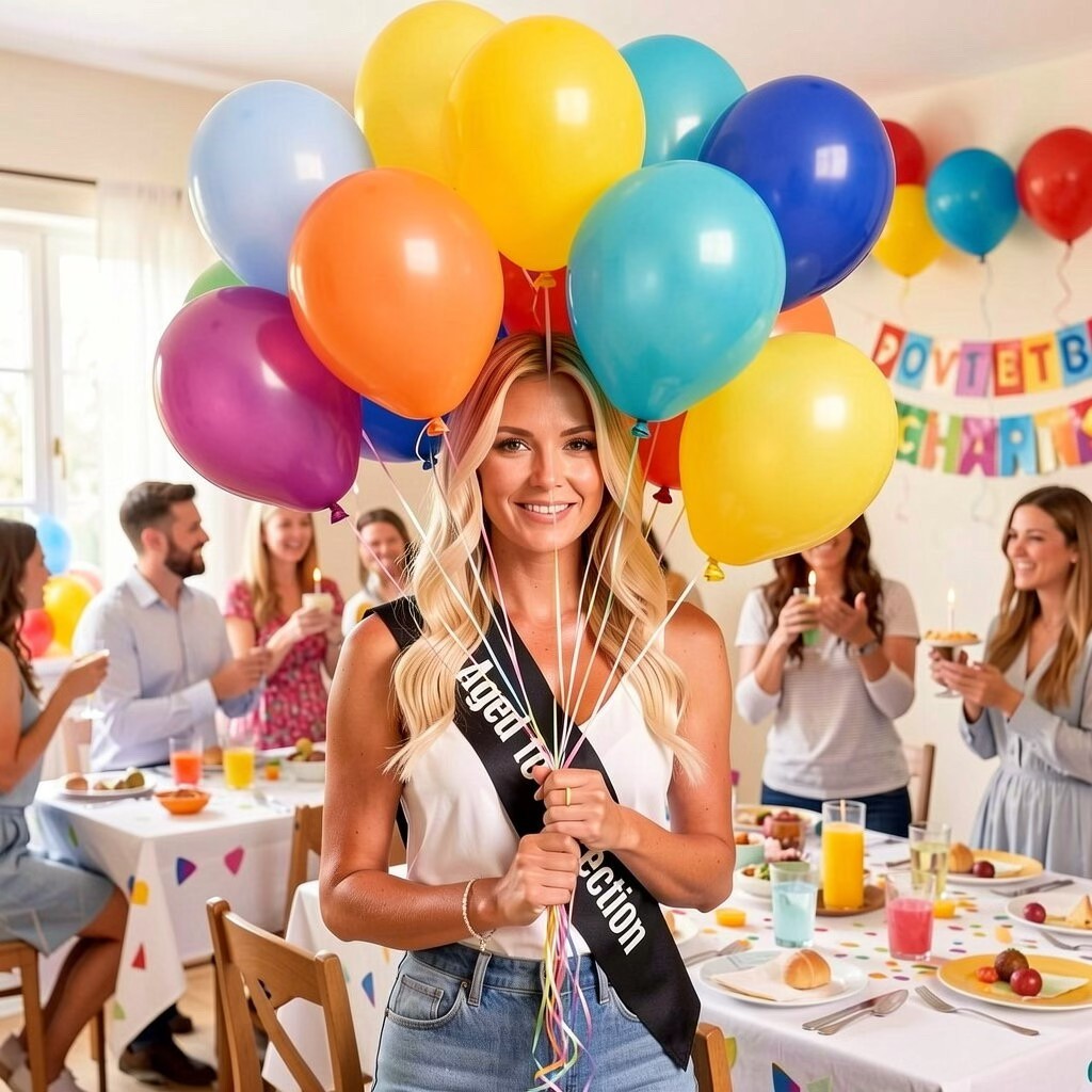Black Sash – “Aged to Perfection” Birthday Party Celebration Banner Gift