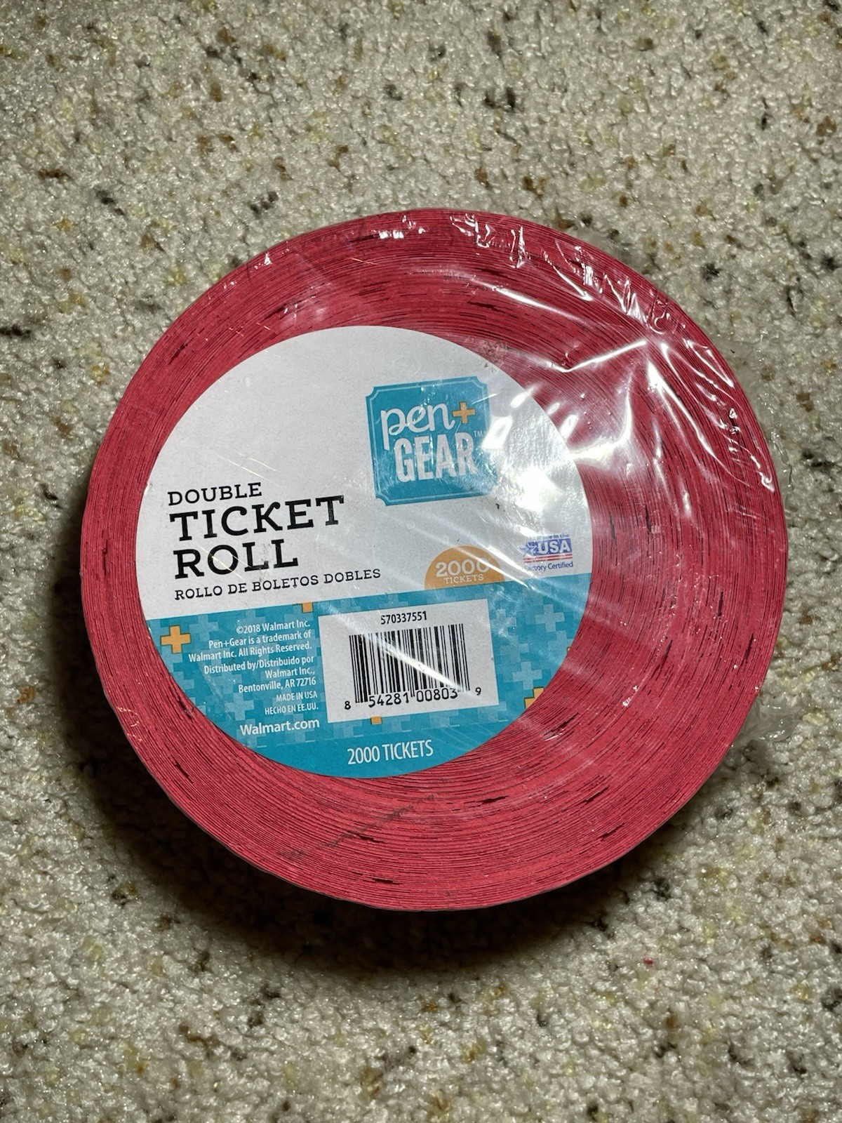 2000 Red Raffle Tickets Double Stub Roll Carnival Events Rides Give Away Prizes