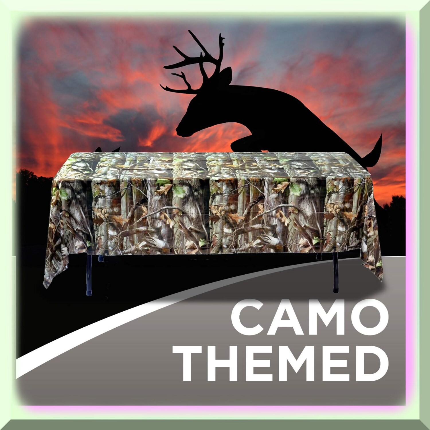 Camouflage Table Cover 108×54 Inches PVC