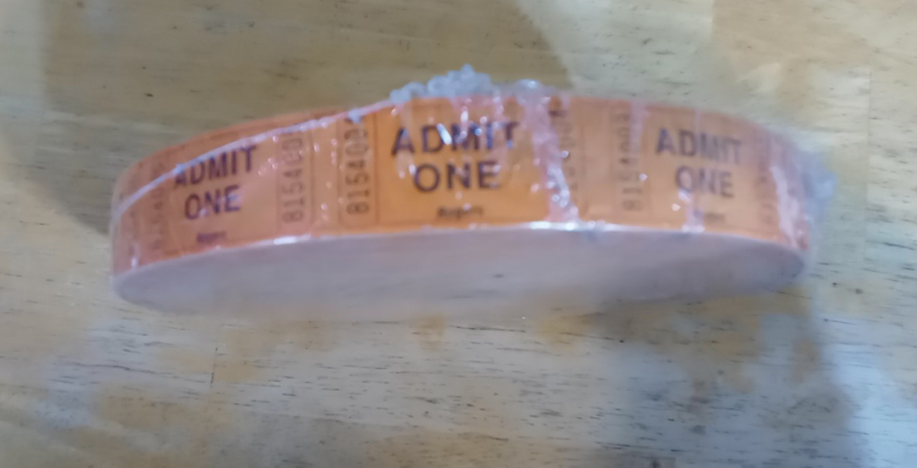 Lot of Raffle Tickets rolls ephemera, party, mixed types and colors crafts