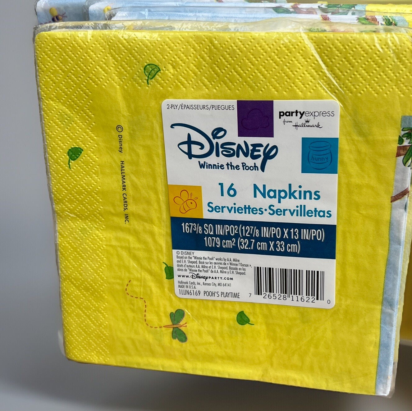 Vtg Hallmark Disney Winnie the Pooh 1st Birthday Napkins Lot of 6 Packs