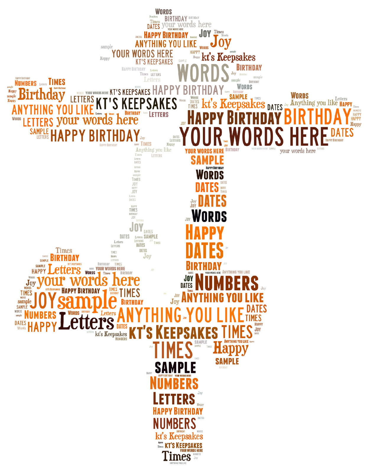 word art personalised gift present keepsake birthday tigger sister mum nan aunt